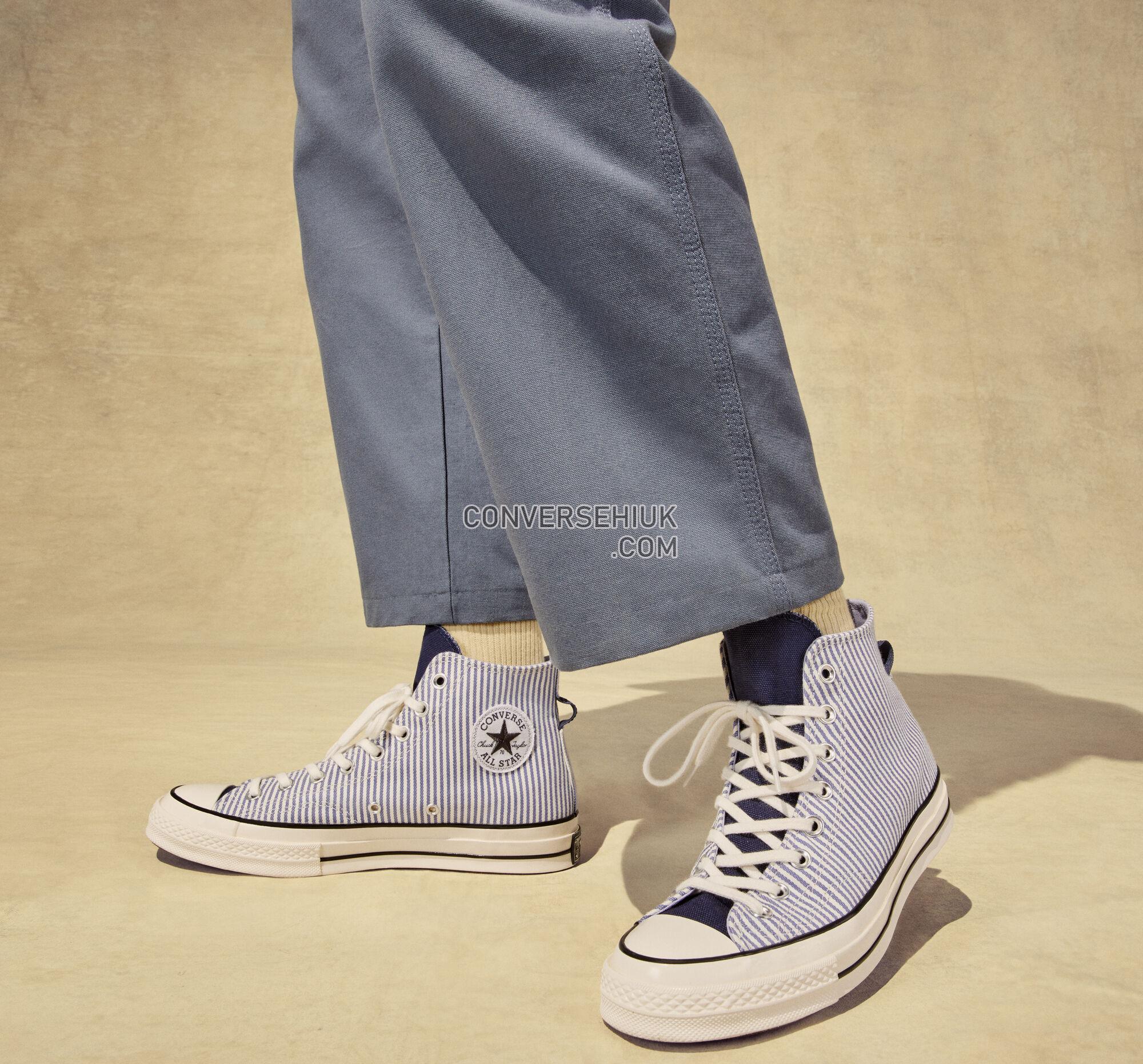 Converse Chuck 70 Crafted Stripe Washed Indigo/Egret/Black A00472C Shoes