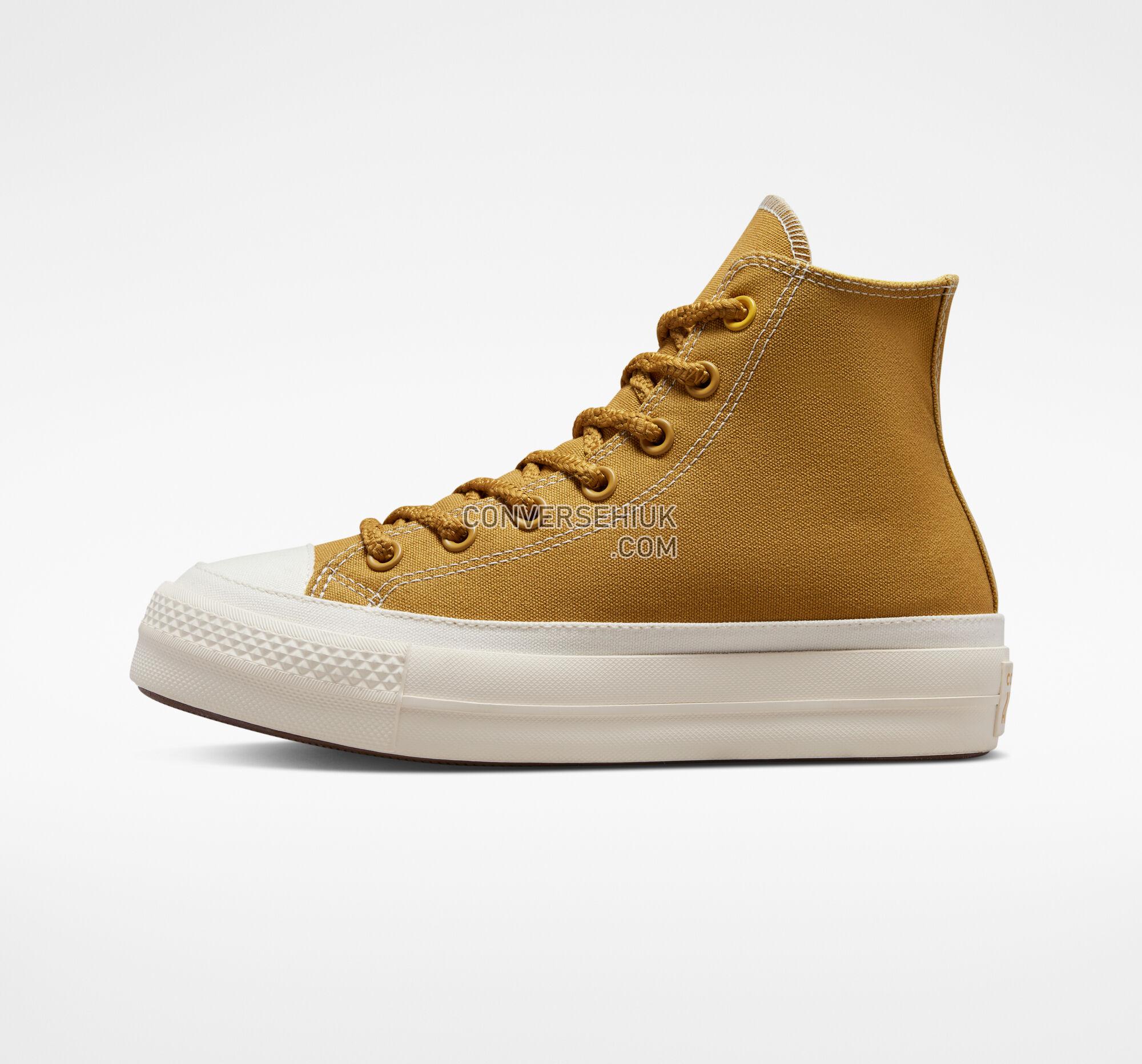 Converse Chuck Taylor All Star Lift Platform Tonal Canvas Burnt Honey/Thriftshop Yellow A04363F Shoes