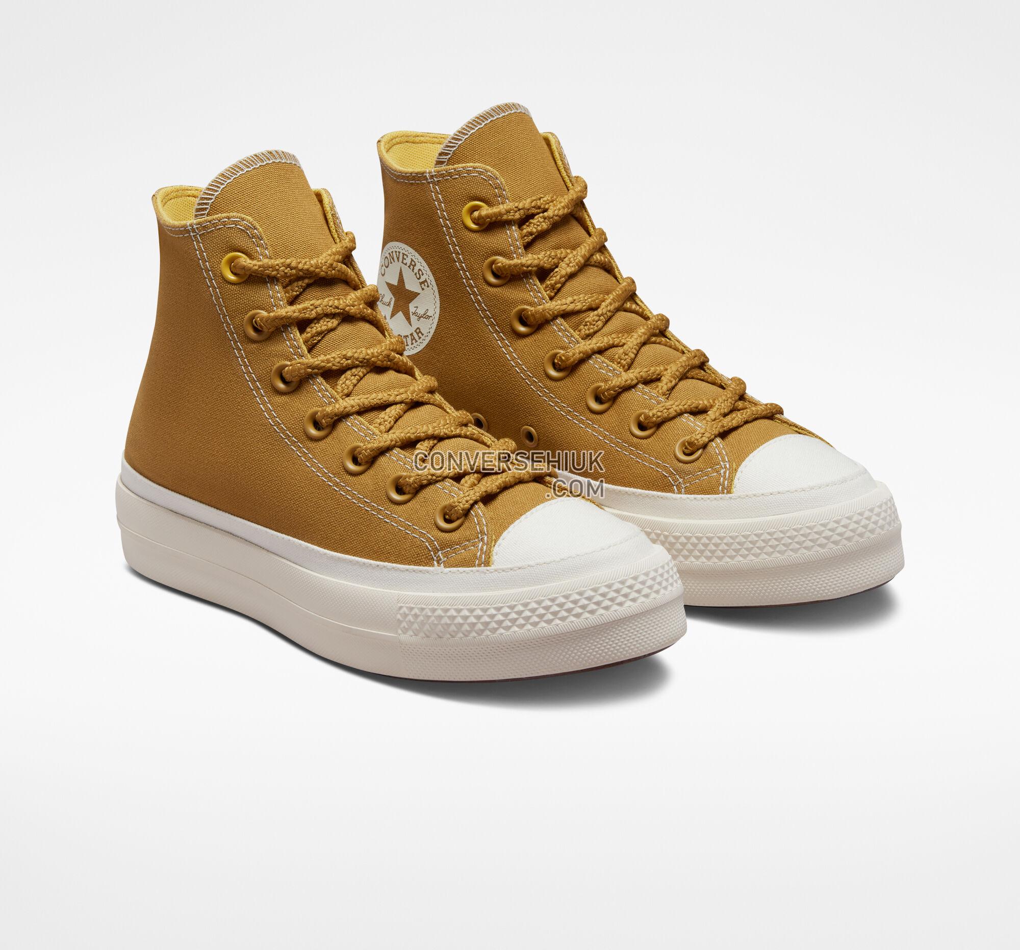 Converse Chuck Taylor All Star Lift Platform Tonal Canvas Burnt Honey/Thriftshop Yellow A04363F Shoes