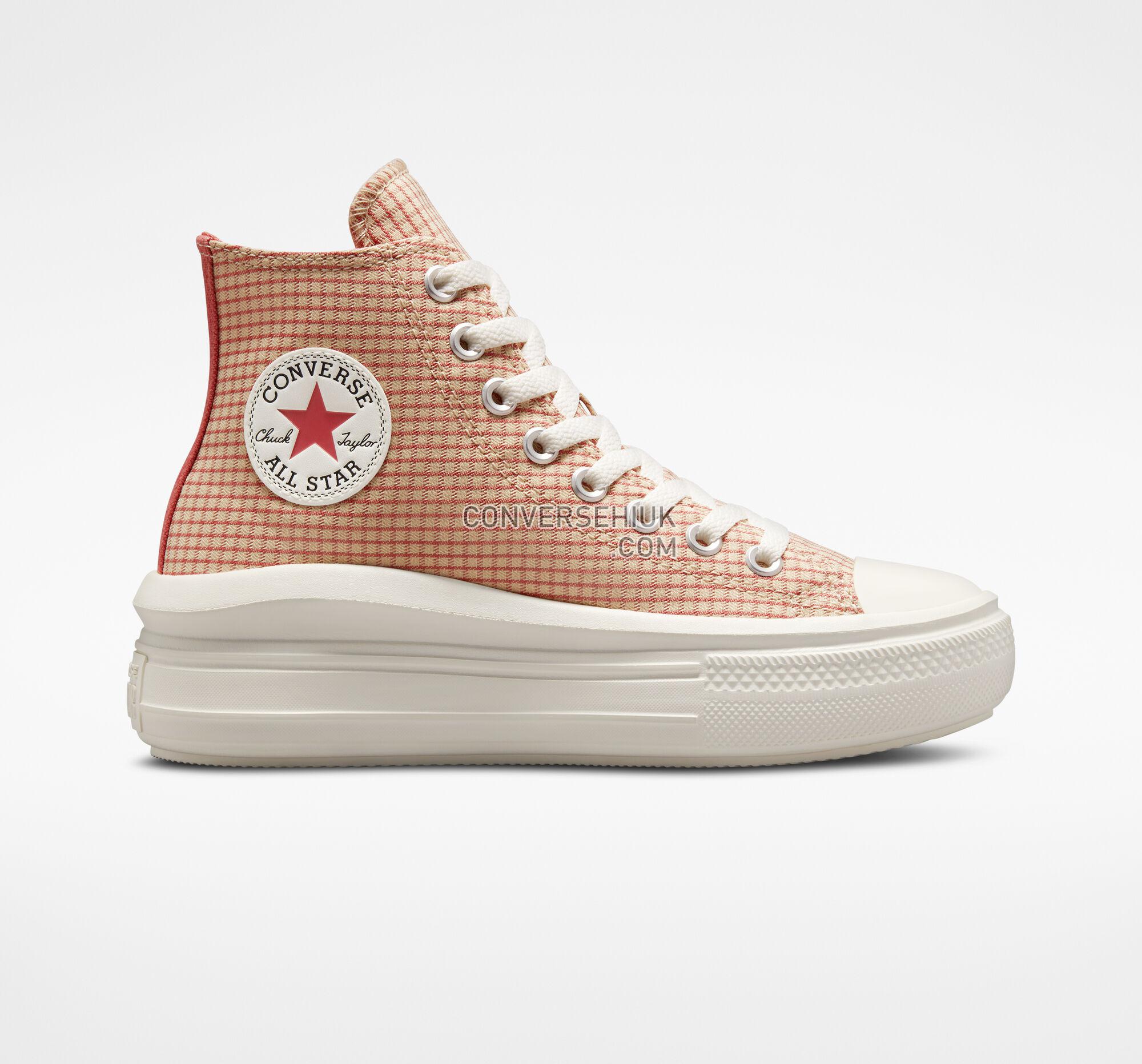 Converse Chuck Taylor All Star Move Platform Checkered Oat Milk/Rhubarb Pie/Egret A05130C Shoes