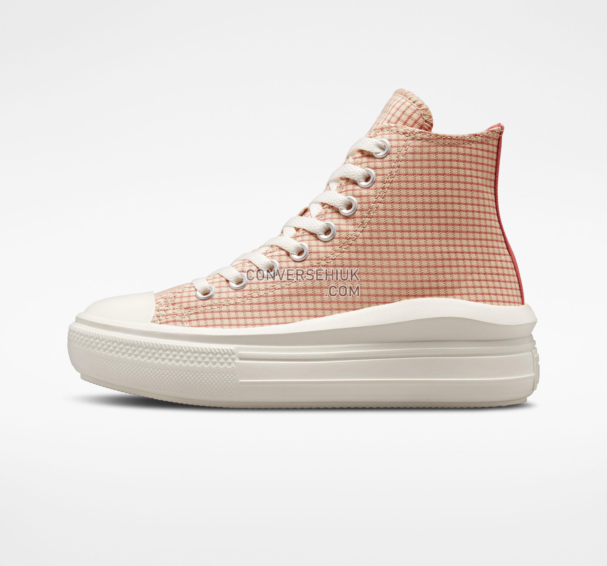 Converse Chuck Taylor All Star Move Platform Checkered Oat Milk/Rhubarb Pie/Egret A05130C Shoes