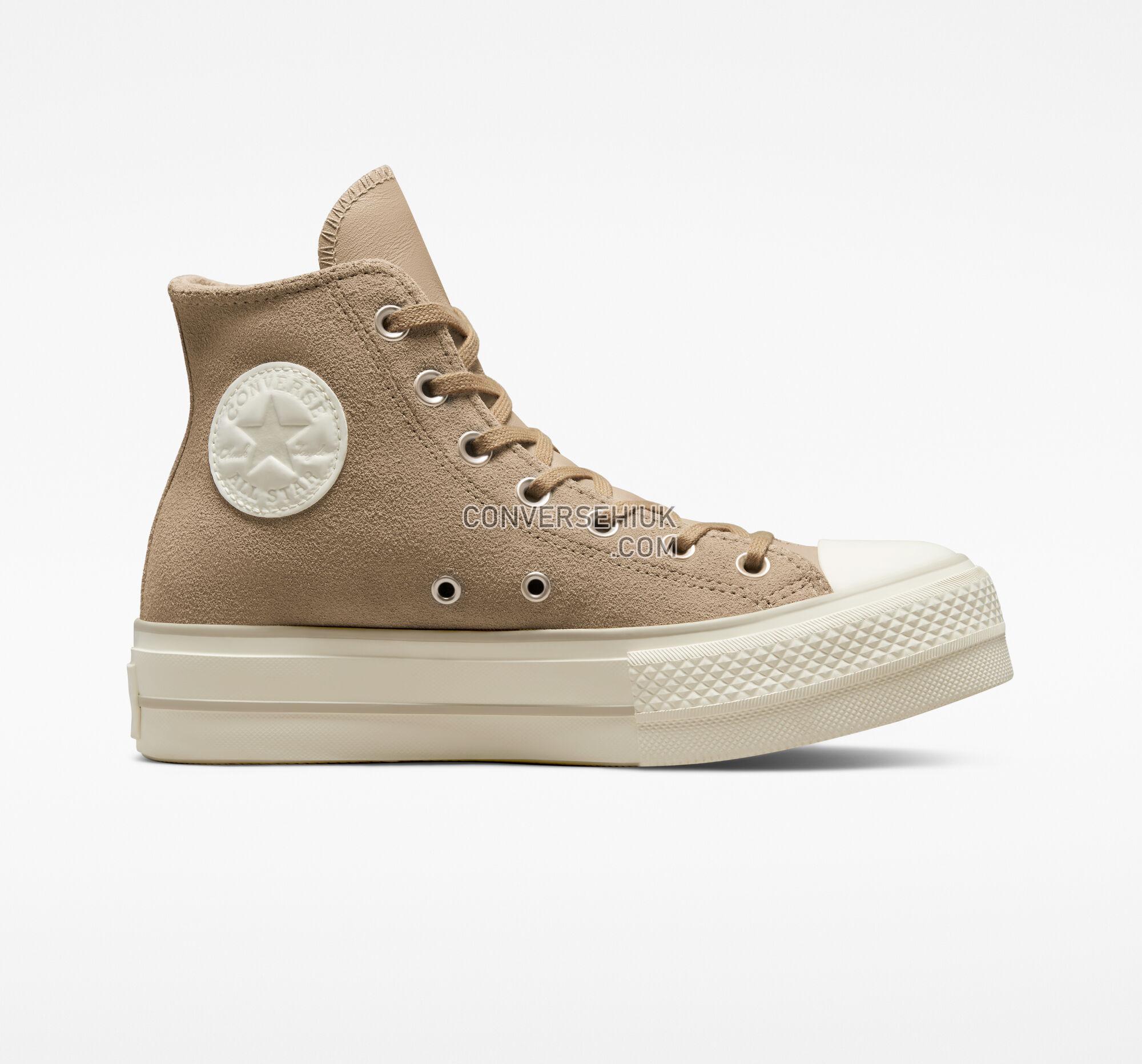 Converse Chuck Taylor All Star Lift Platform Suede Nomad Khaki/Desert Sand/Egret A03250C Shoes