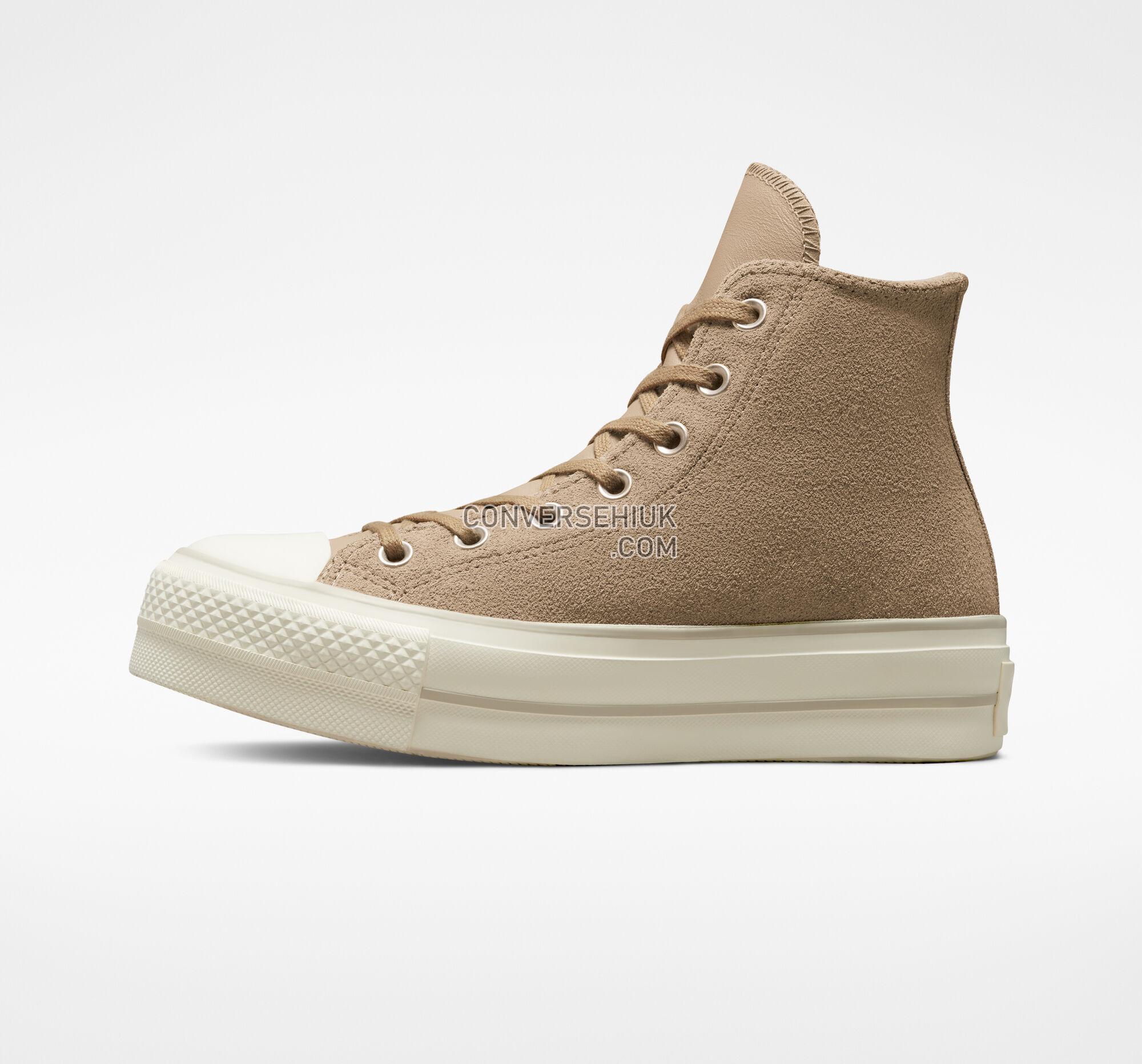 Converse Chuck Taylor All Star Lift Platform Suede Nomad Khaki/Desert Sand/Egret A03250C Shoes