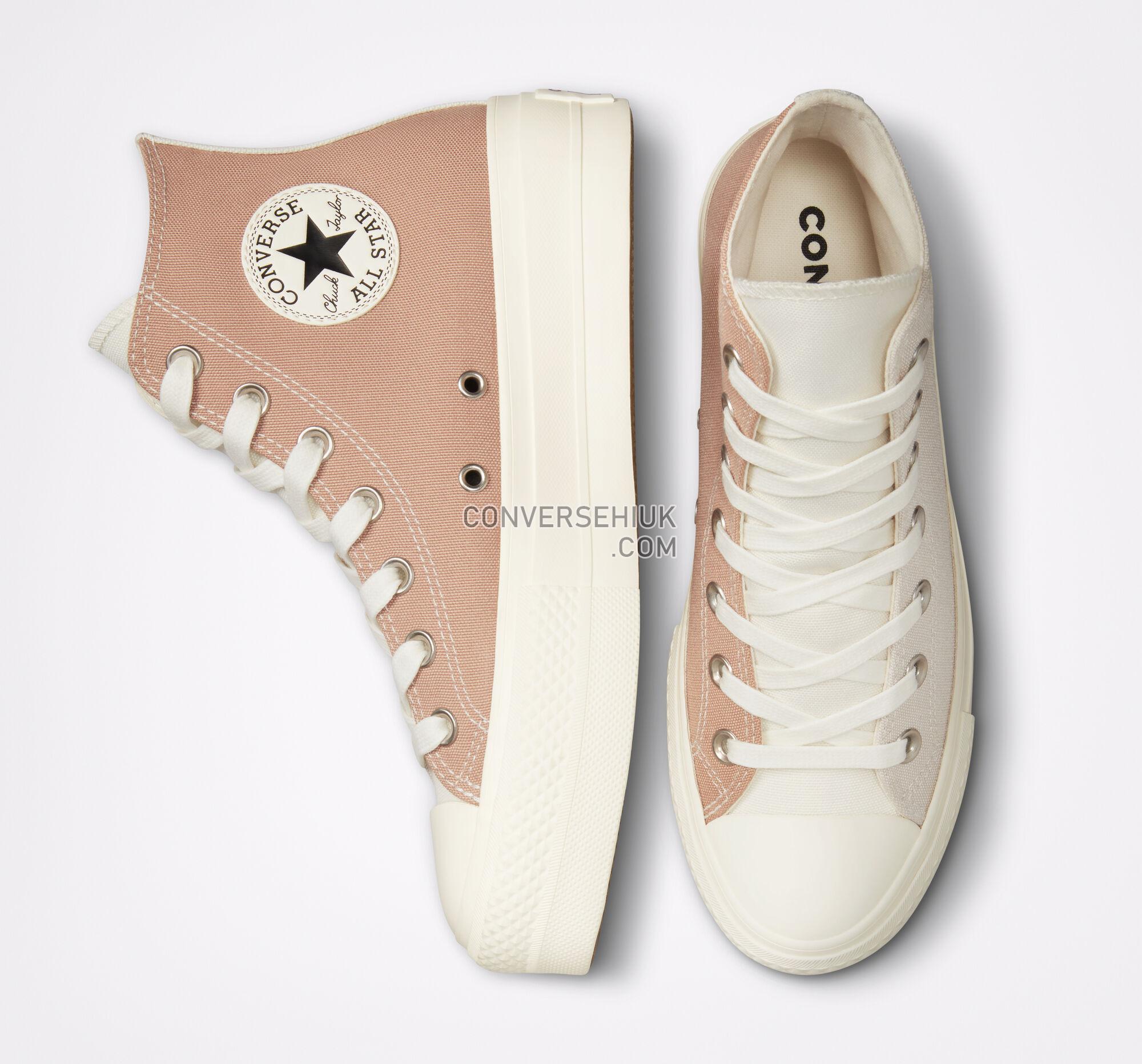 Converse Chuck Taylor All Star Lift Platform Tri-Panel Hemp/Desert Sand/Egret A01581C Shoes