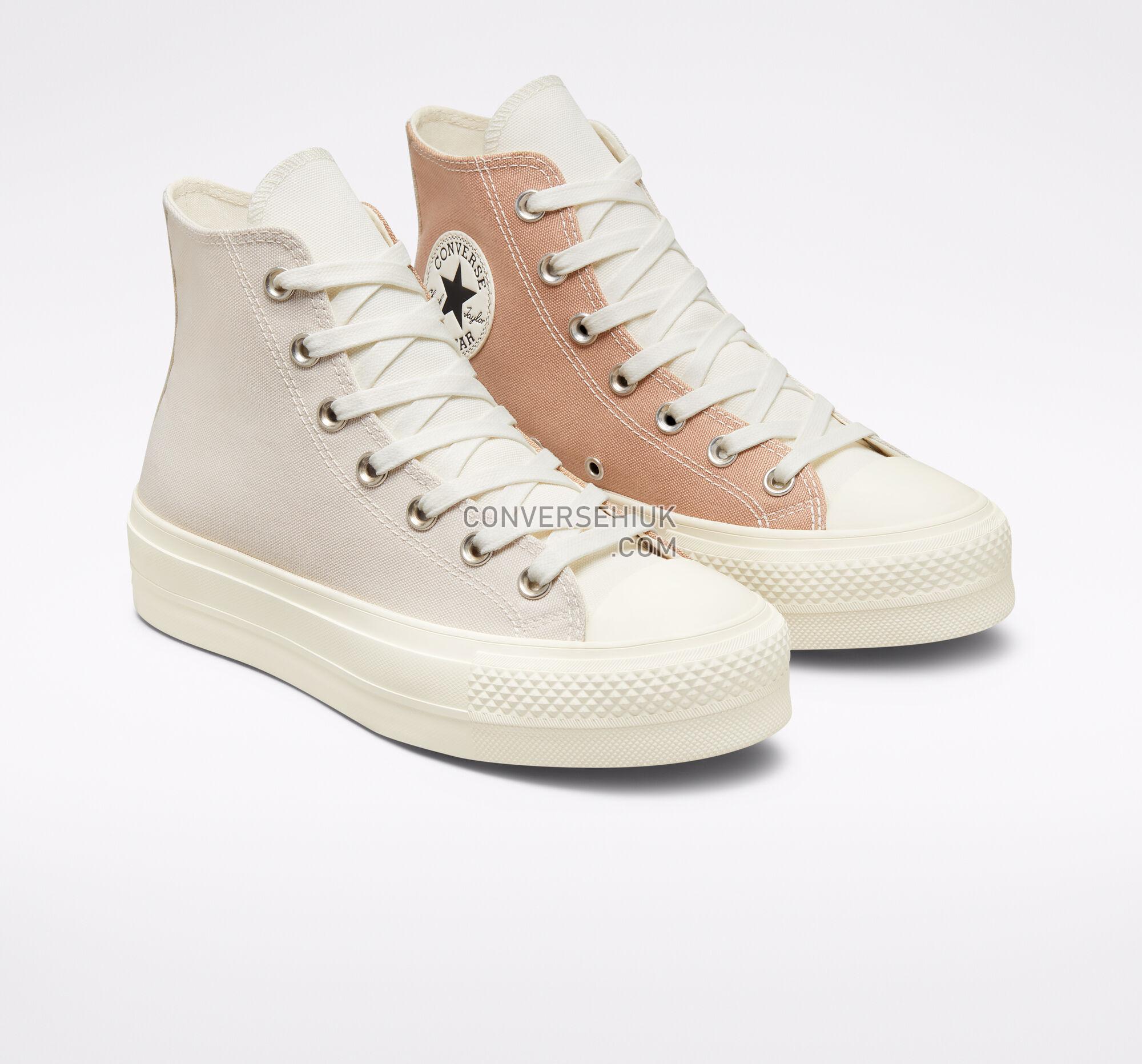 Converse Chuck Taylor All Star Lift Platform Tri-Panel Hemp/Desert Sand/Egret A01581C Shoes