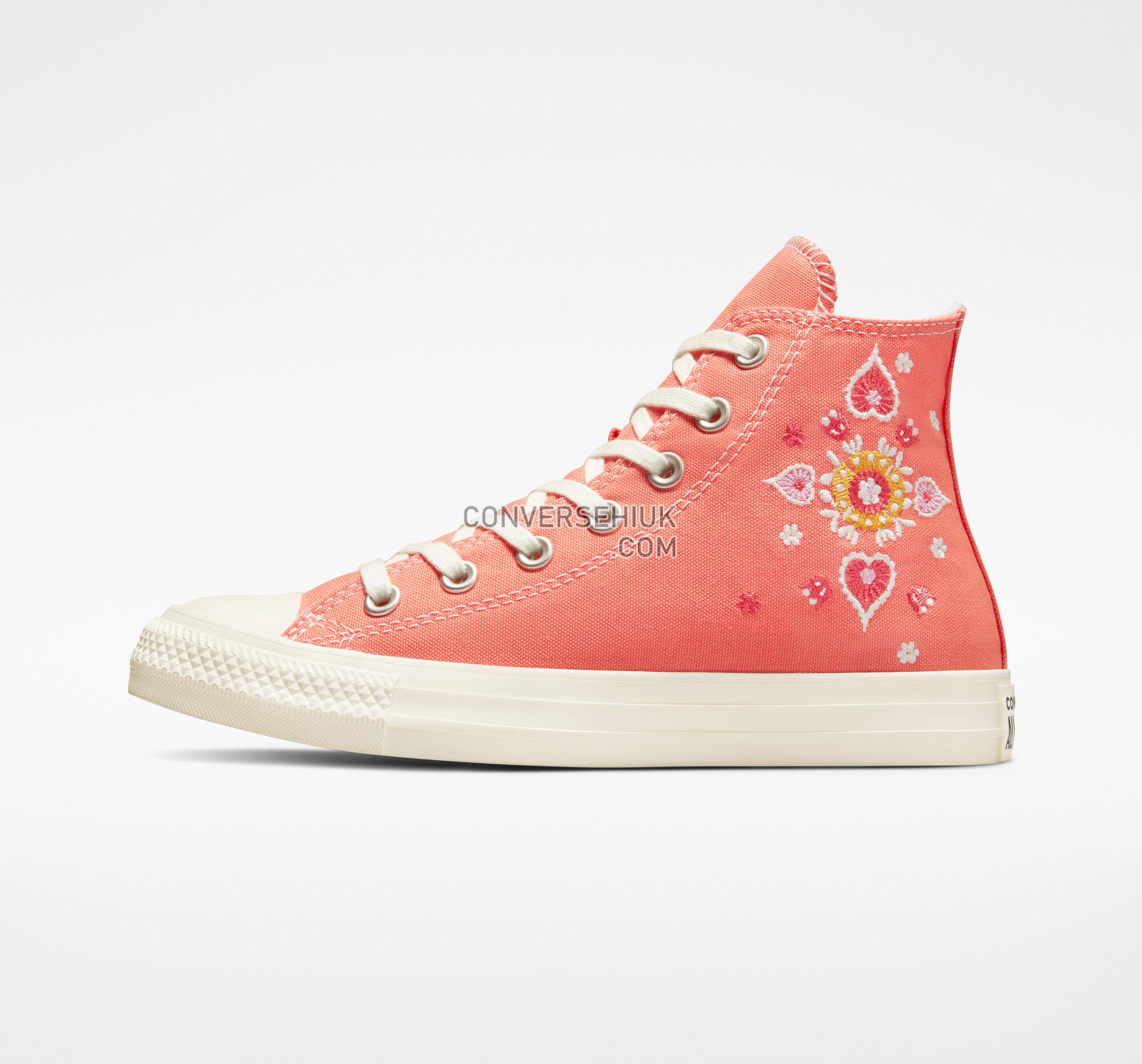 Converse Chuck Taylor All Star Floral Embroidery Bright Madder/Egret/Black A02203F Shoes