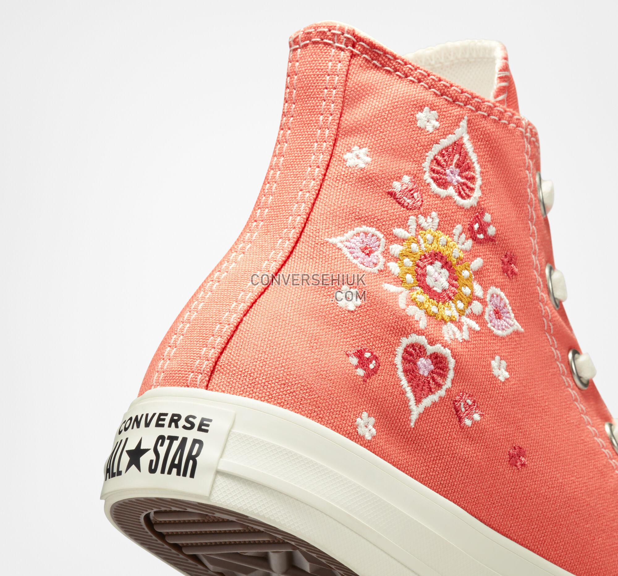 Converse Chuck Taylor All Star Floral Embroidery Bright Madder/Egret/Black A02203F Shoes