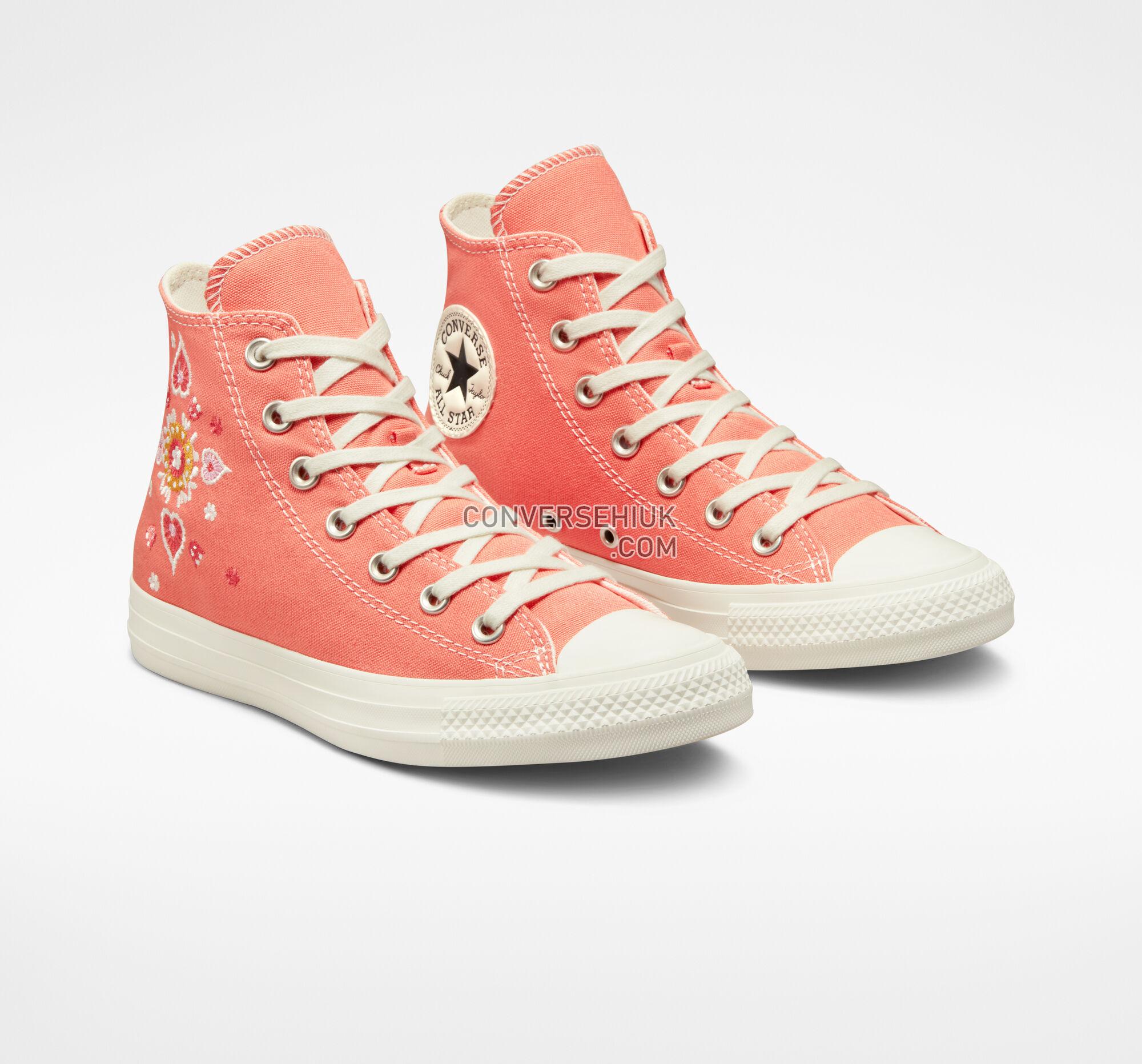 Converse Chuck Taylor All Star Floral Embroidery Bright Madder/Egret/Black A02203F Shoes