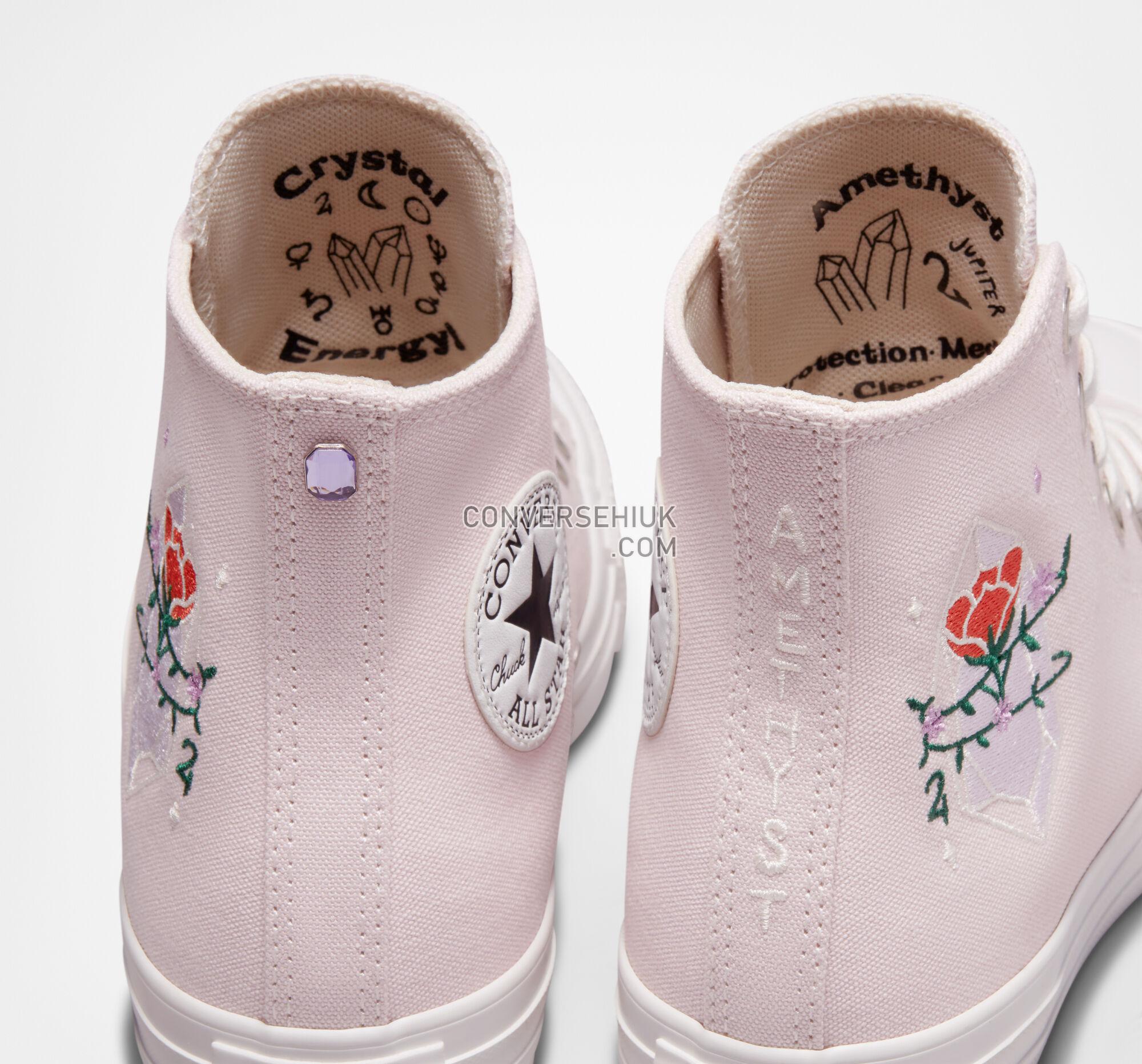 Converse Chuck Taylor All Star Embroidered Crystals Barely Rose/Vintage White A03740C Shoes