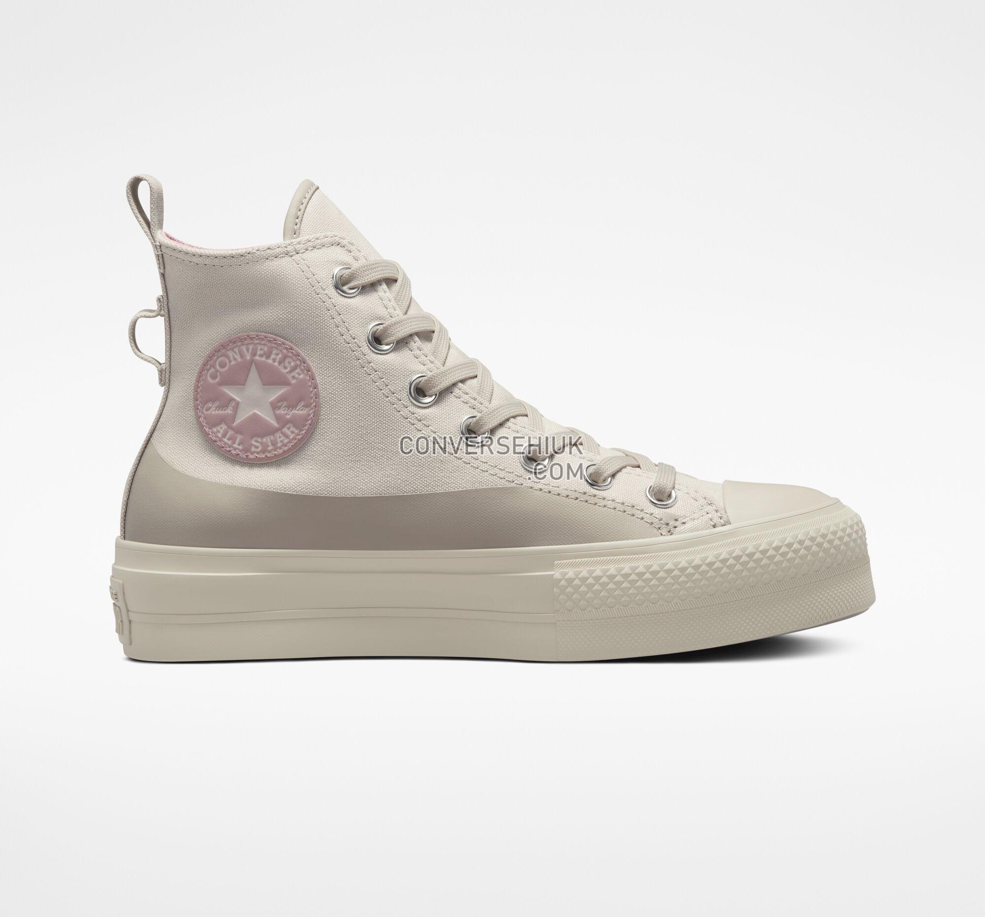 Converse Chuck Taylor All Star Lift Platform Water-Repellent Canvas Desert Sand/Stone Mauve A04262C Shoes