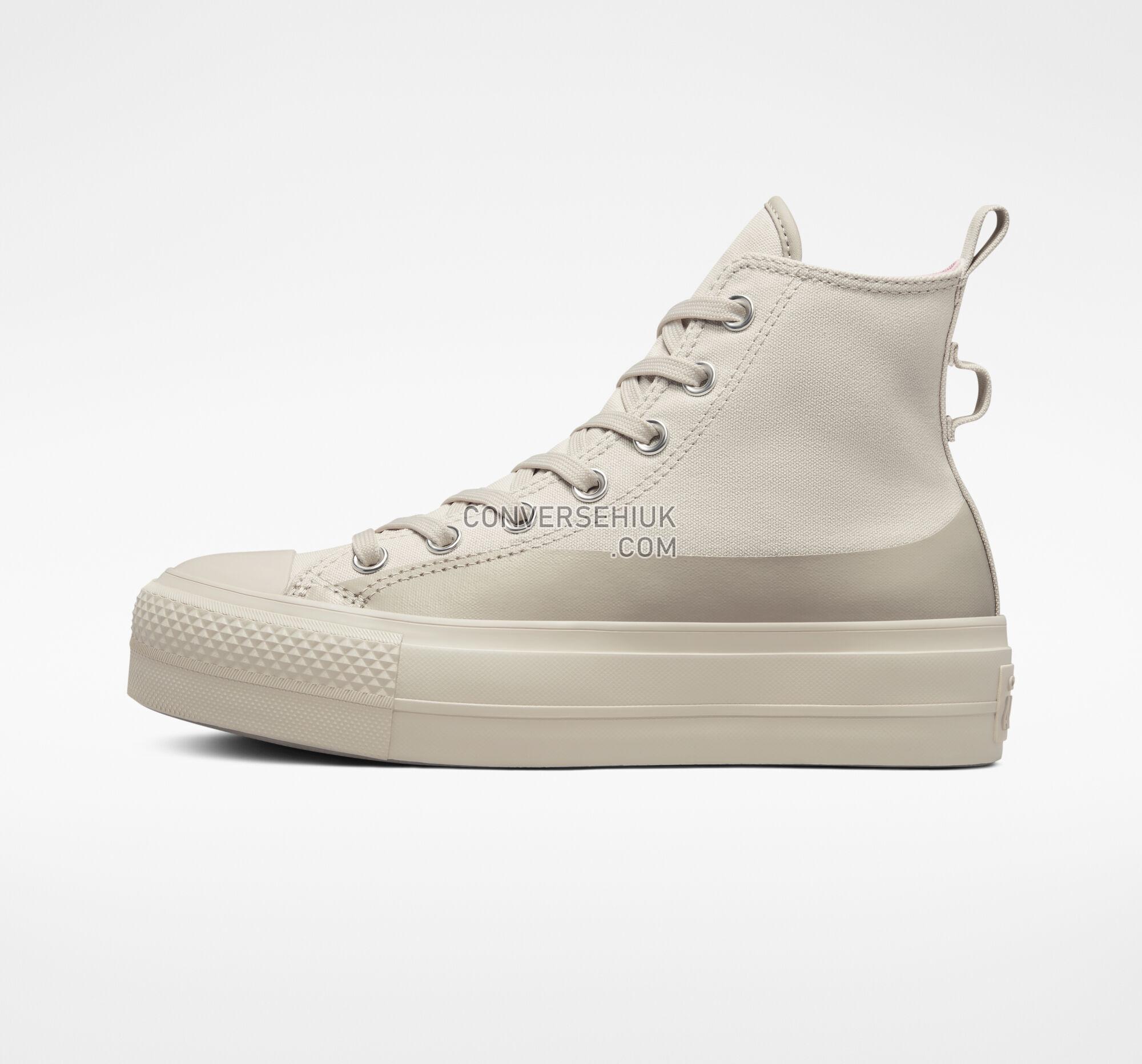 Converse Chuck Taylor All Star Lift Platform Water-Repellent Canvas Desert Sand/Stone Mauve A04262C Shoes