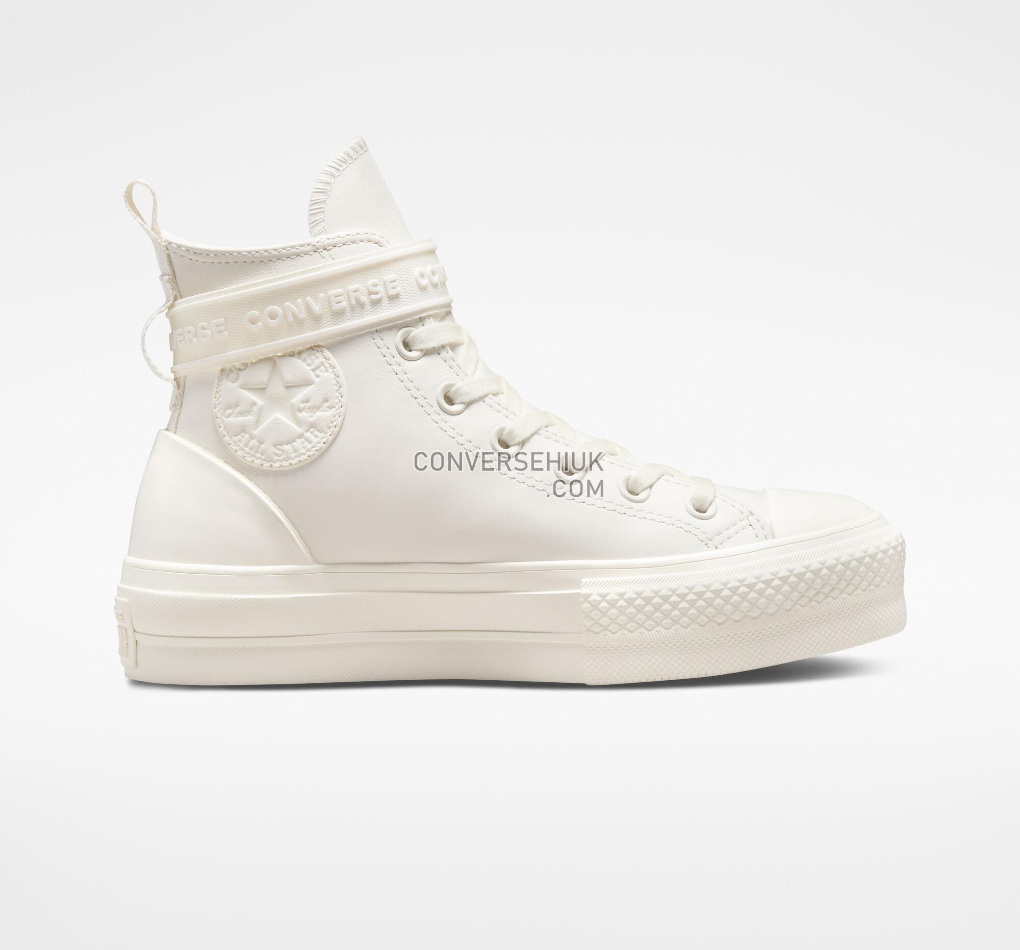 Converse Chuck Taylor All Star Lift Platform Leather Hike Vintage White/Egret/Egret A04270C Shoes