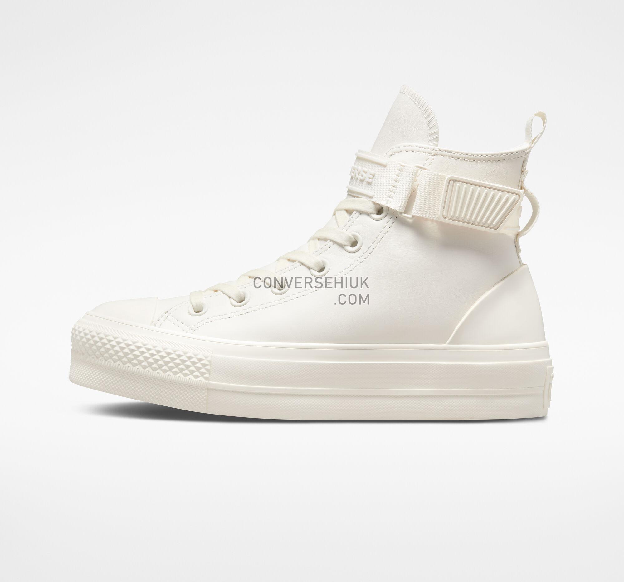 Converse Chuck Taylor All Star Lift Platform Leather Hike Vintage White/Egret/Egret A04270C Shoes