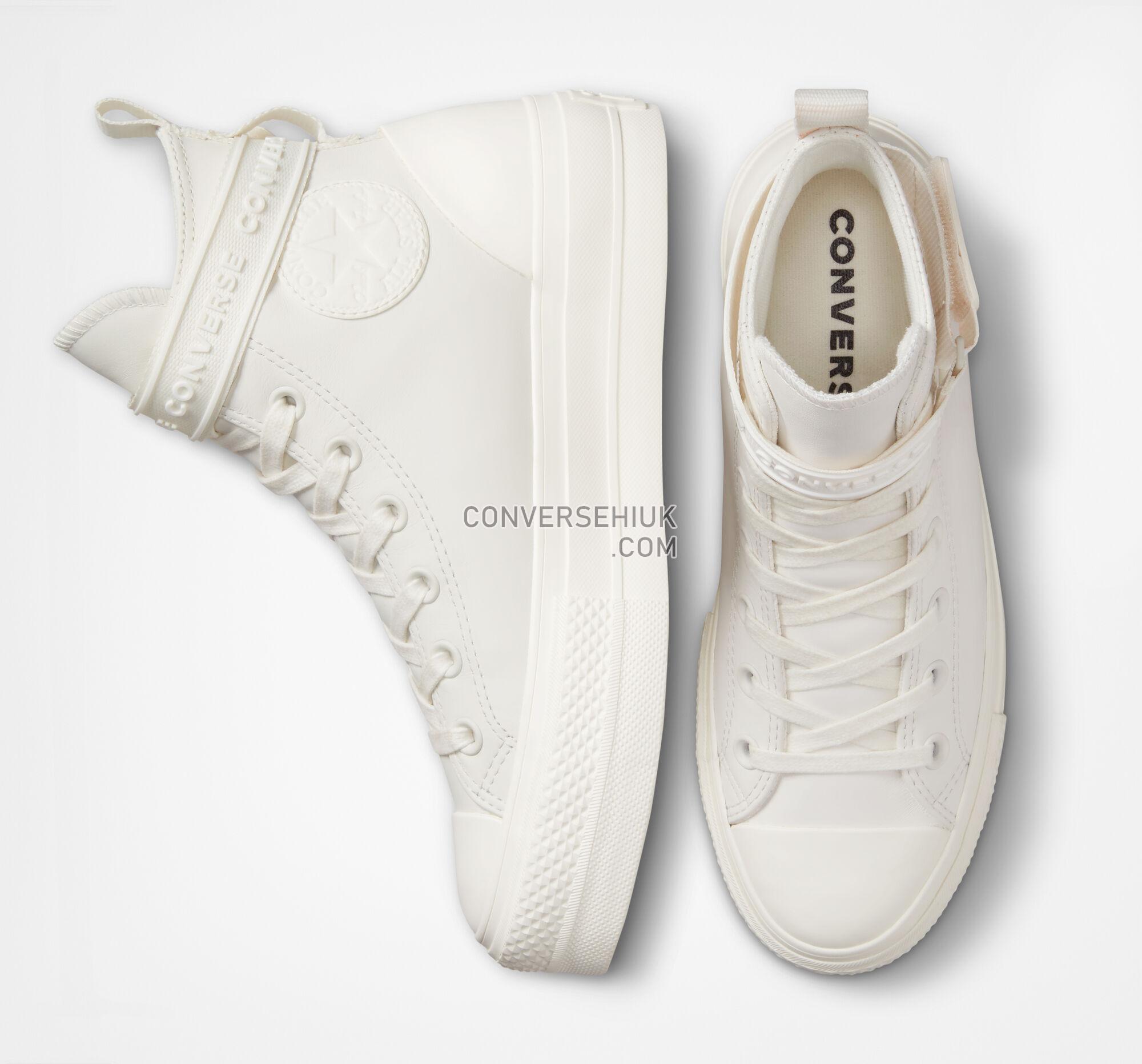 Converse Chuck Taylor All Star Lift Platform Leather Hike Vintage White/Egret/Egret A04270C Shoes