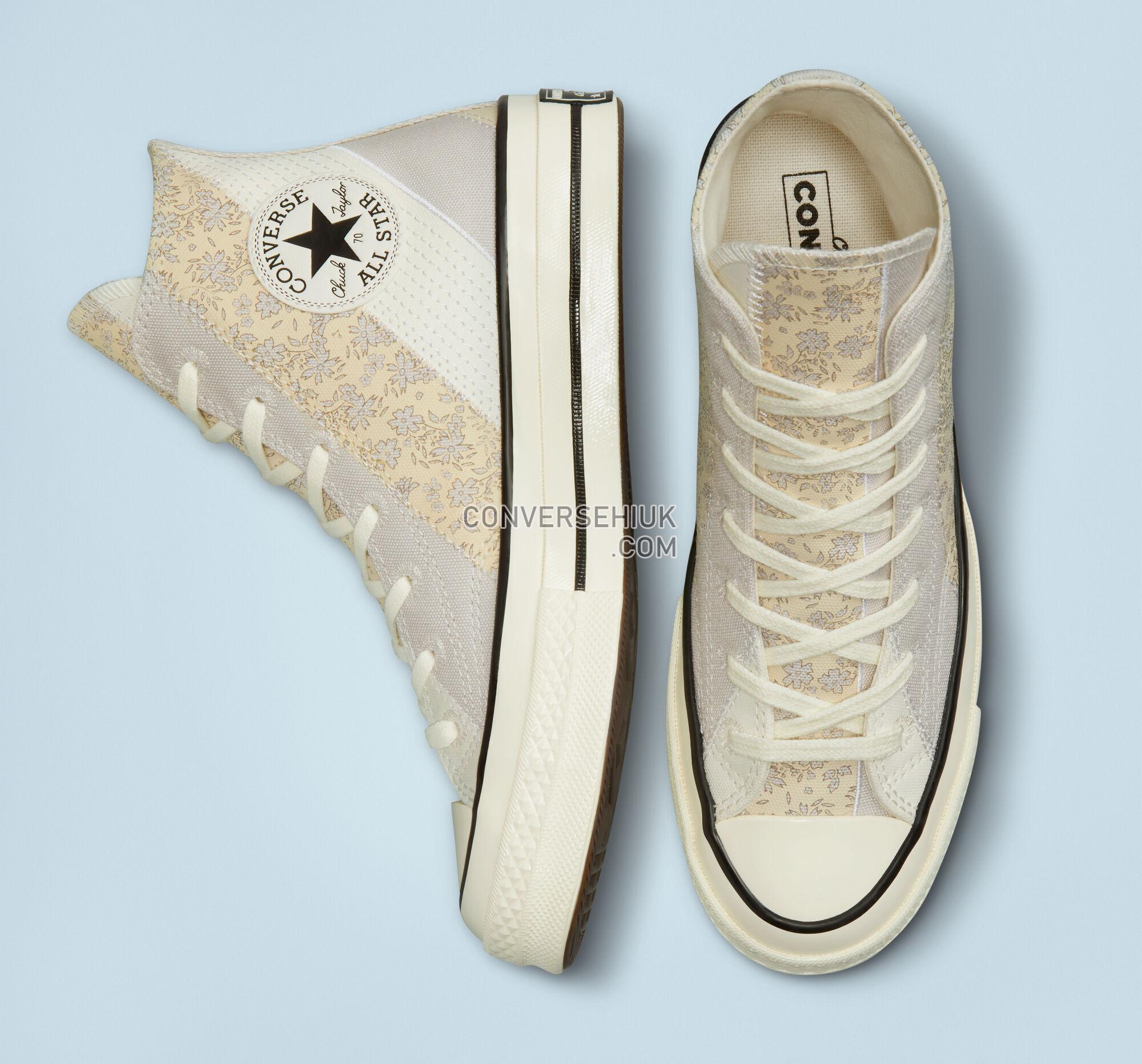 Converse Chuck 70 Embroidered Floral Pale Putty/Egret/Black A02072C Shoes