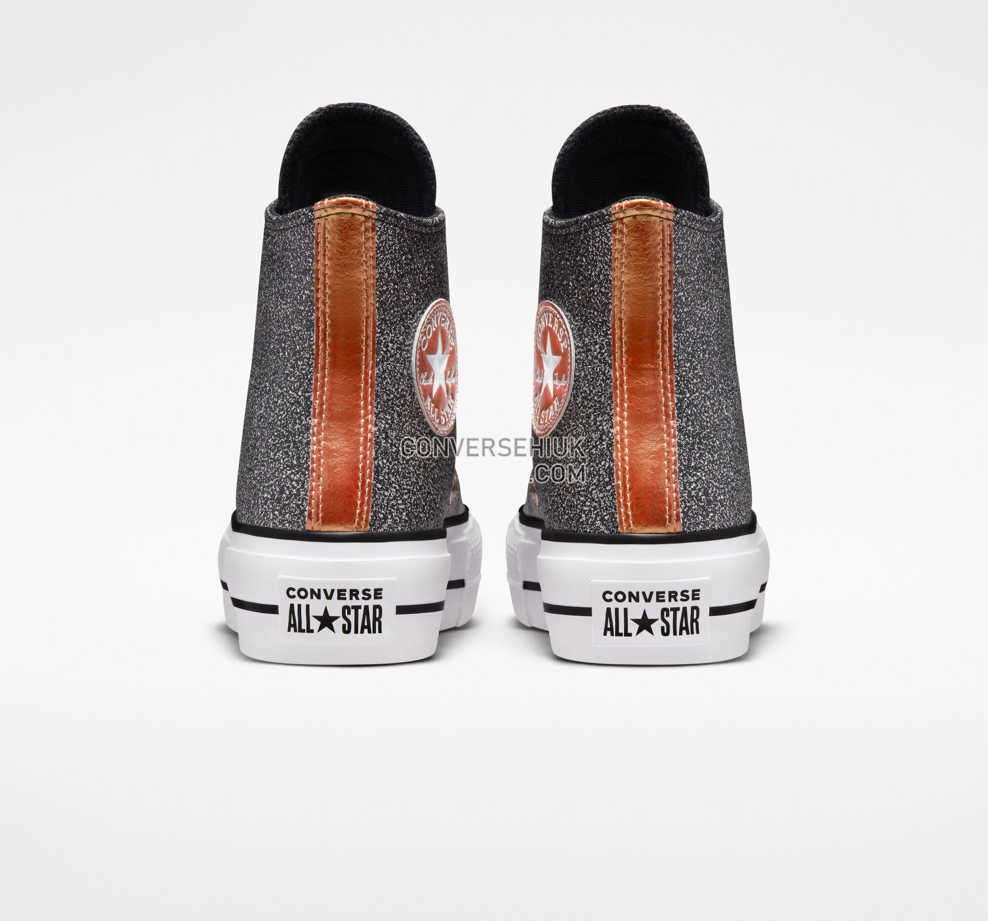 Converse Chuck Taylor All Star Lift Platform Metallic Glitter Black/Copper/White A01301C Shoes