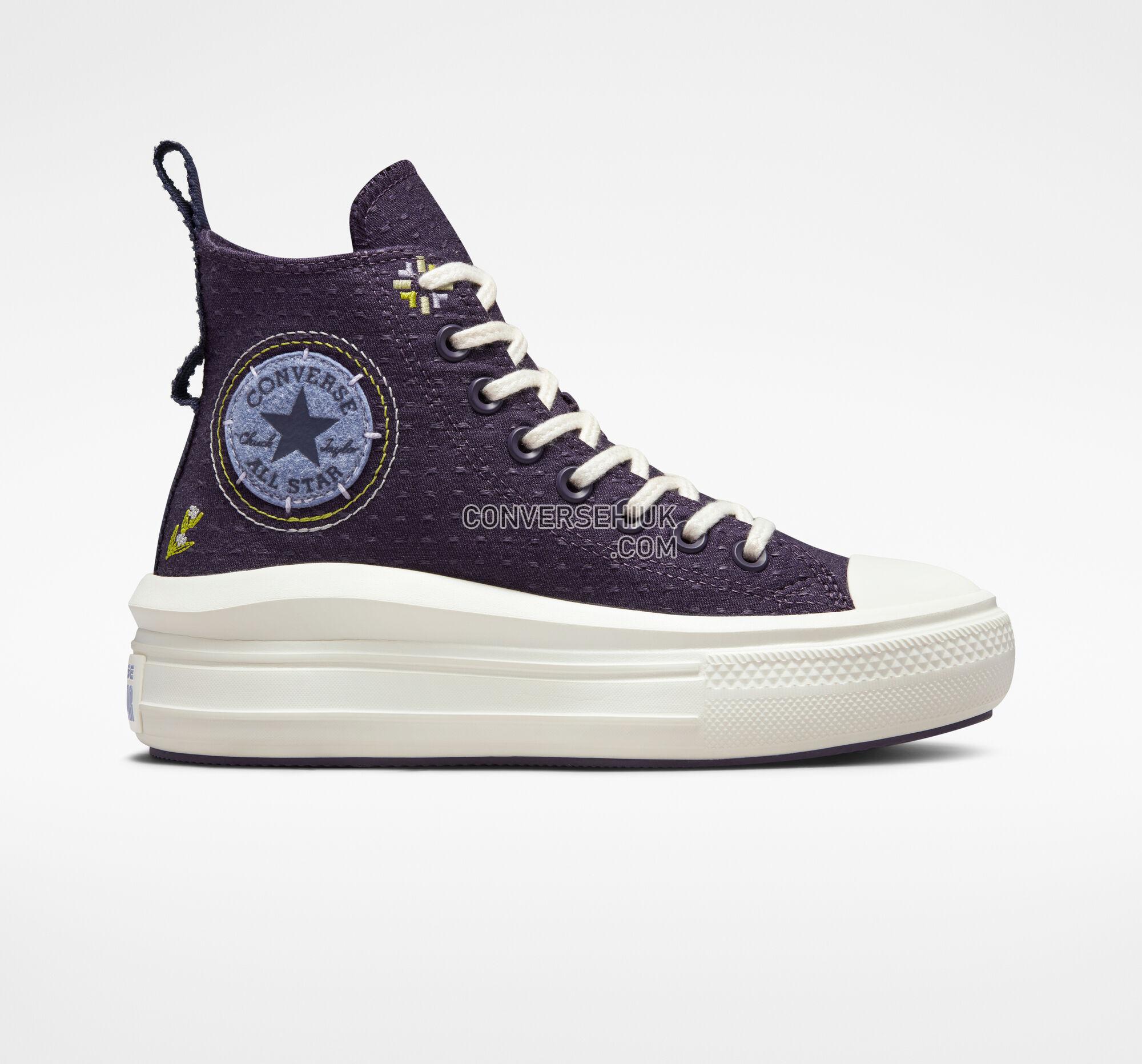 Converse Chuck Taylor All Star Move Platform Autumn Embroidery Dark Raisin/Slate Lilac A05070C Shoes