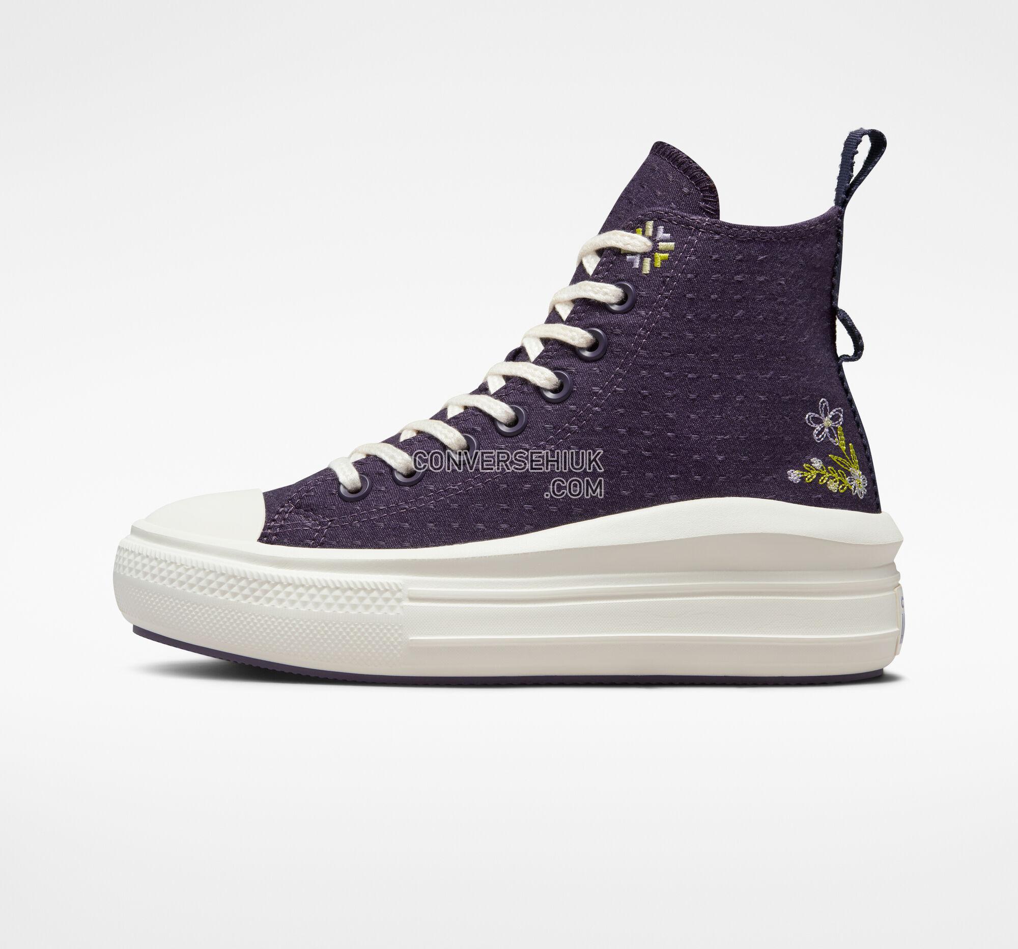 Converse Chuck Taylor All Star Move Platform Autumn Embroidery Dark Raisin/Slate Lilac A05070C Shoes