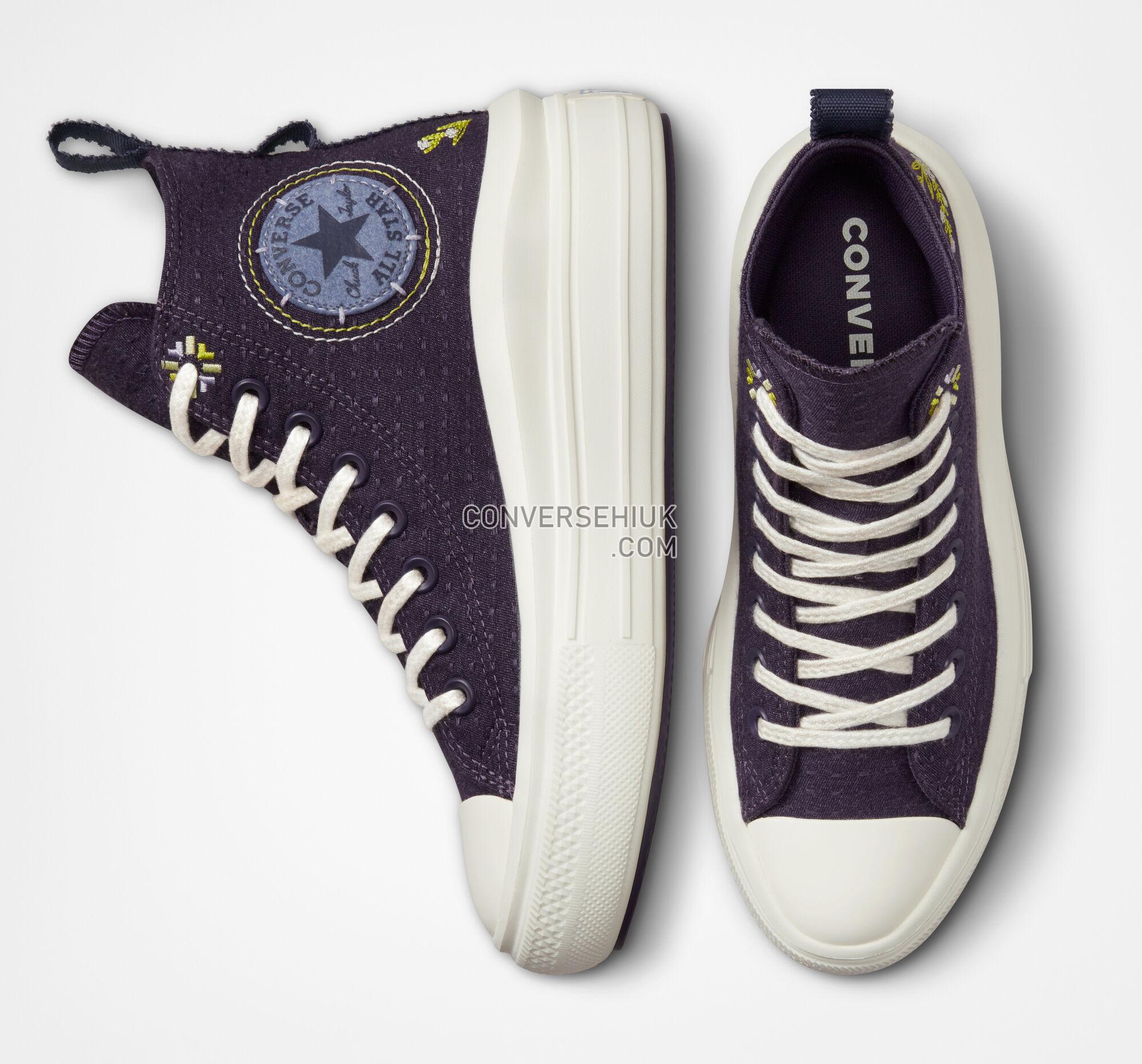 Converse Chuck Taylor All Star Move Platform Autumn Embroidery Dark Raisin/Slate Lilac A05070C Shoes