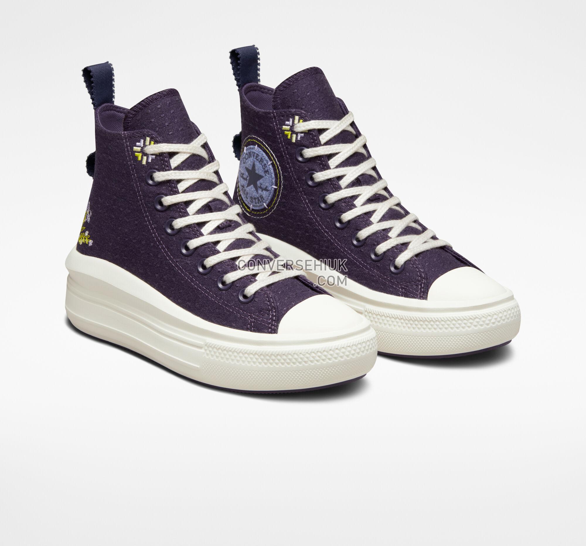 Converse Chuck Taylor All Star Move Platform Autumn Embroidery Dark Raisin/Slate Lilac A05070C Shoes