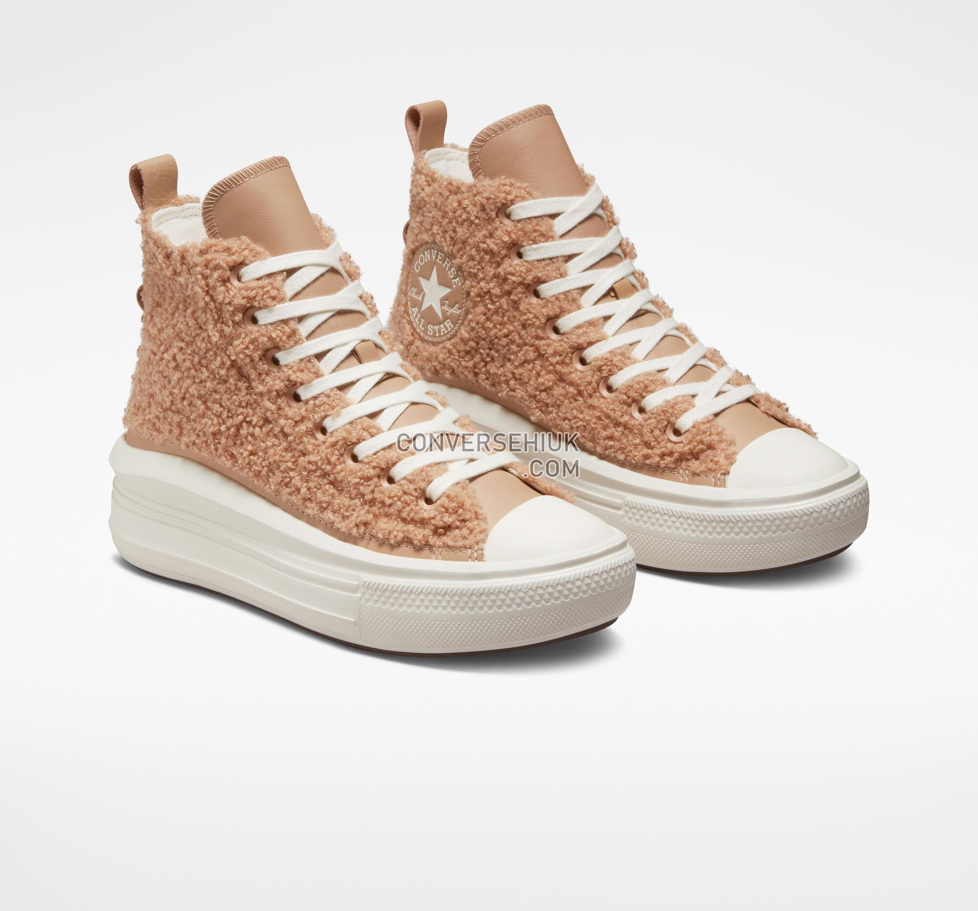 Converse Chuck Taylor All Star Move Platform Sherpa Champagne Tan/Egret/Egret A04259C Shoes