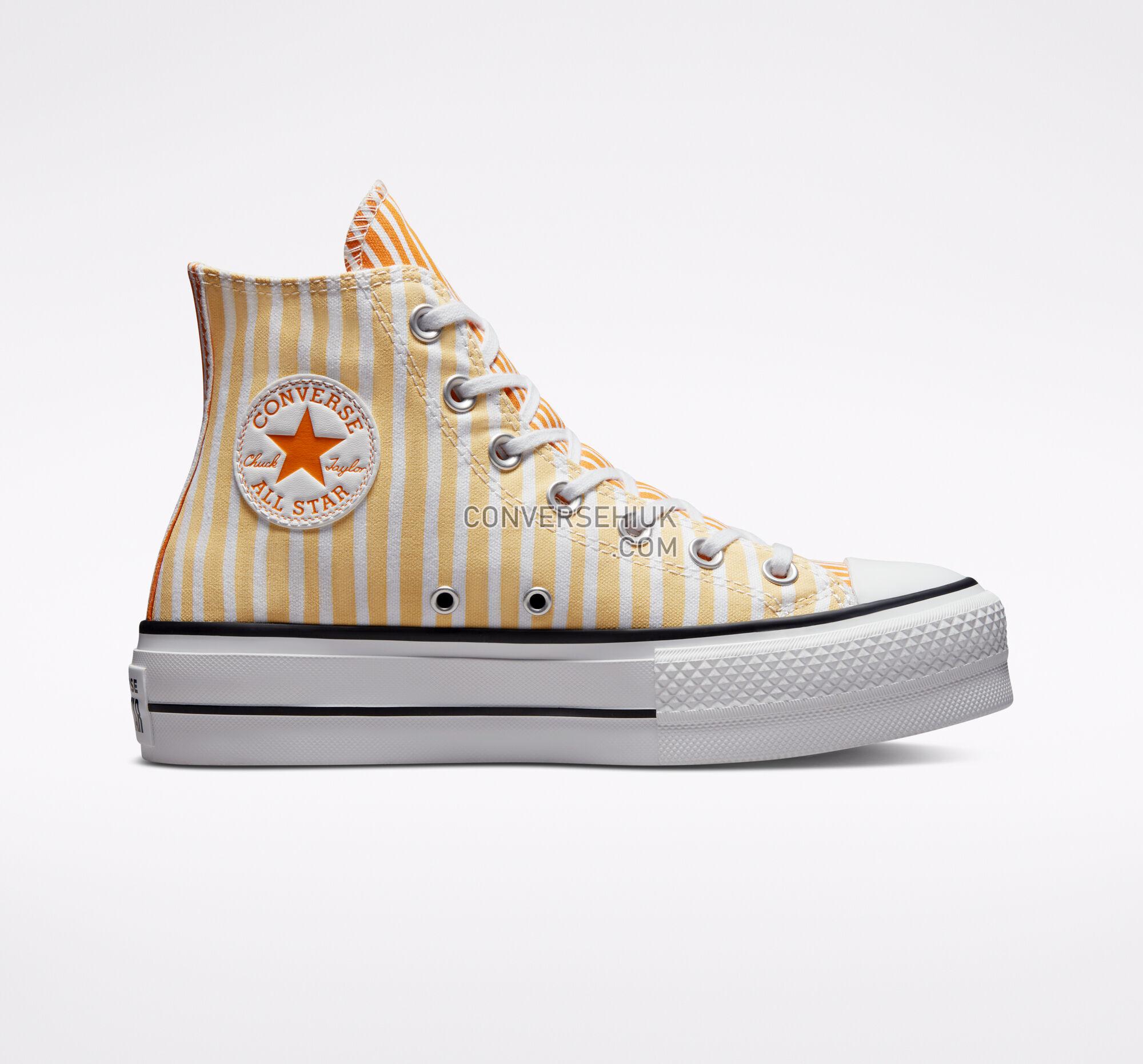 Converse Chuck Taylor All Star Lift Platform Stripes White/Cyber Mango/Light Curry A03298C Shoes