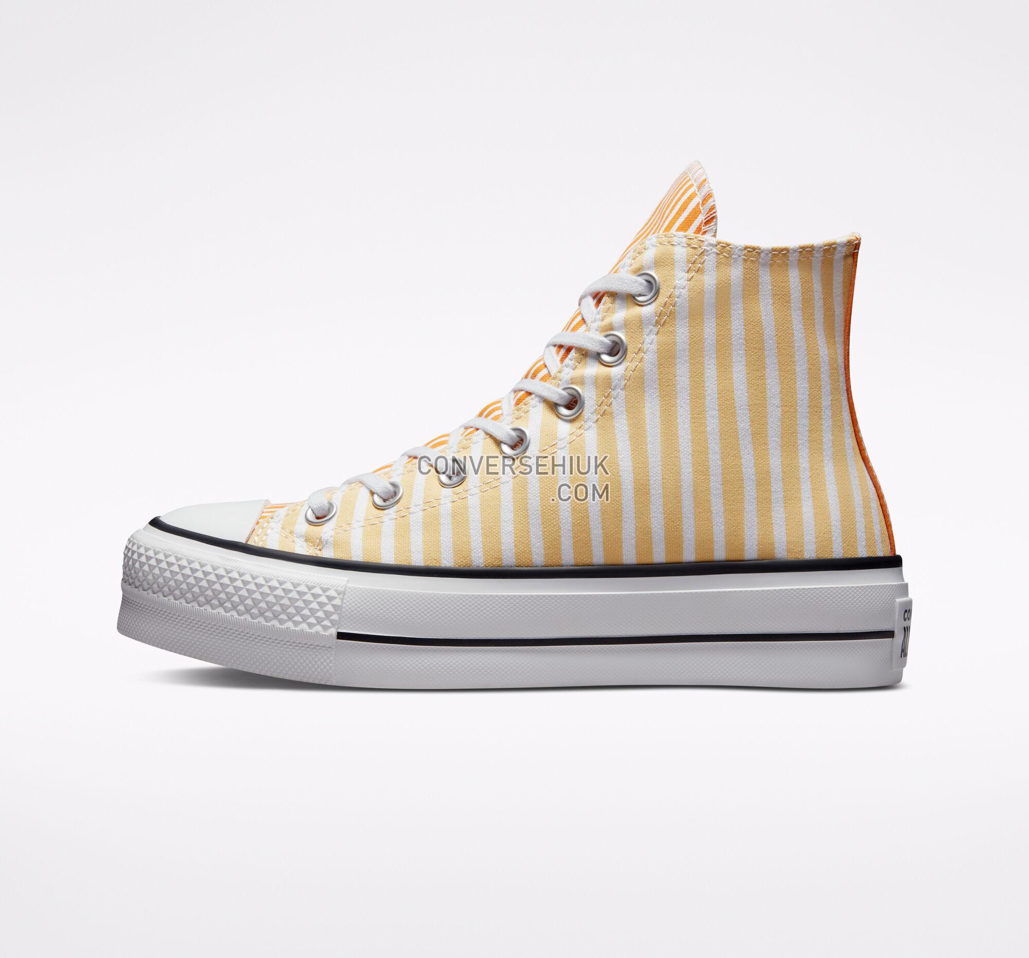 Converse Chuck Taylor All Star Lift Platform Stripes White/Cyber Mango/Light Curry A03298C Shoes