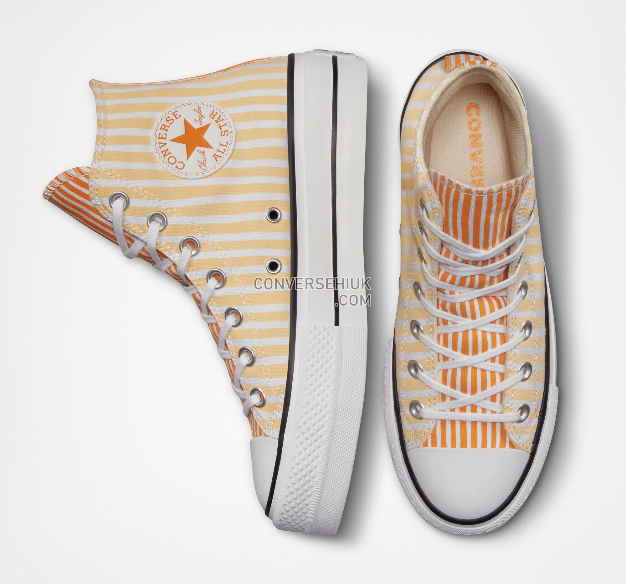 Converse Chuck Taylor All Star Lift Platform Stripes White/Cyber Mango/Light Curry A03298C Shoes