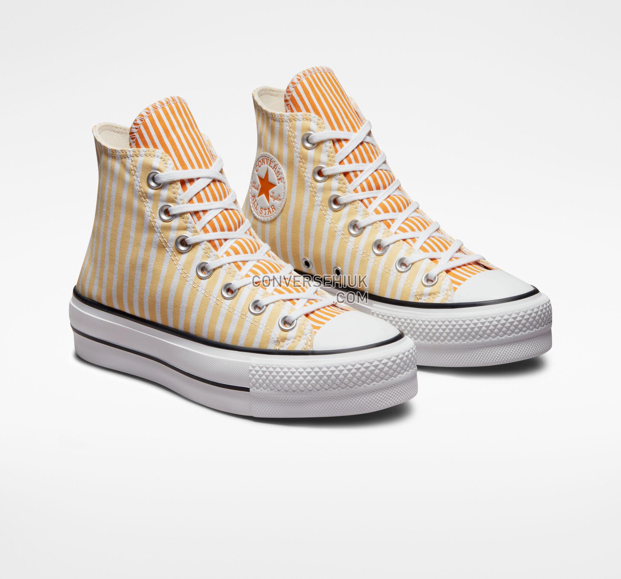 Converse Chuck Taylor All Star Lift Platform Stripes White/Cyber Mango/Light Curry A03298C Shoes