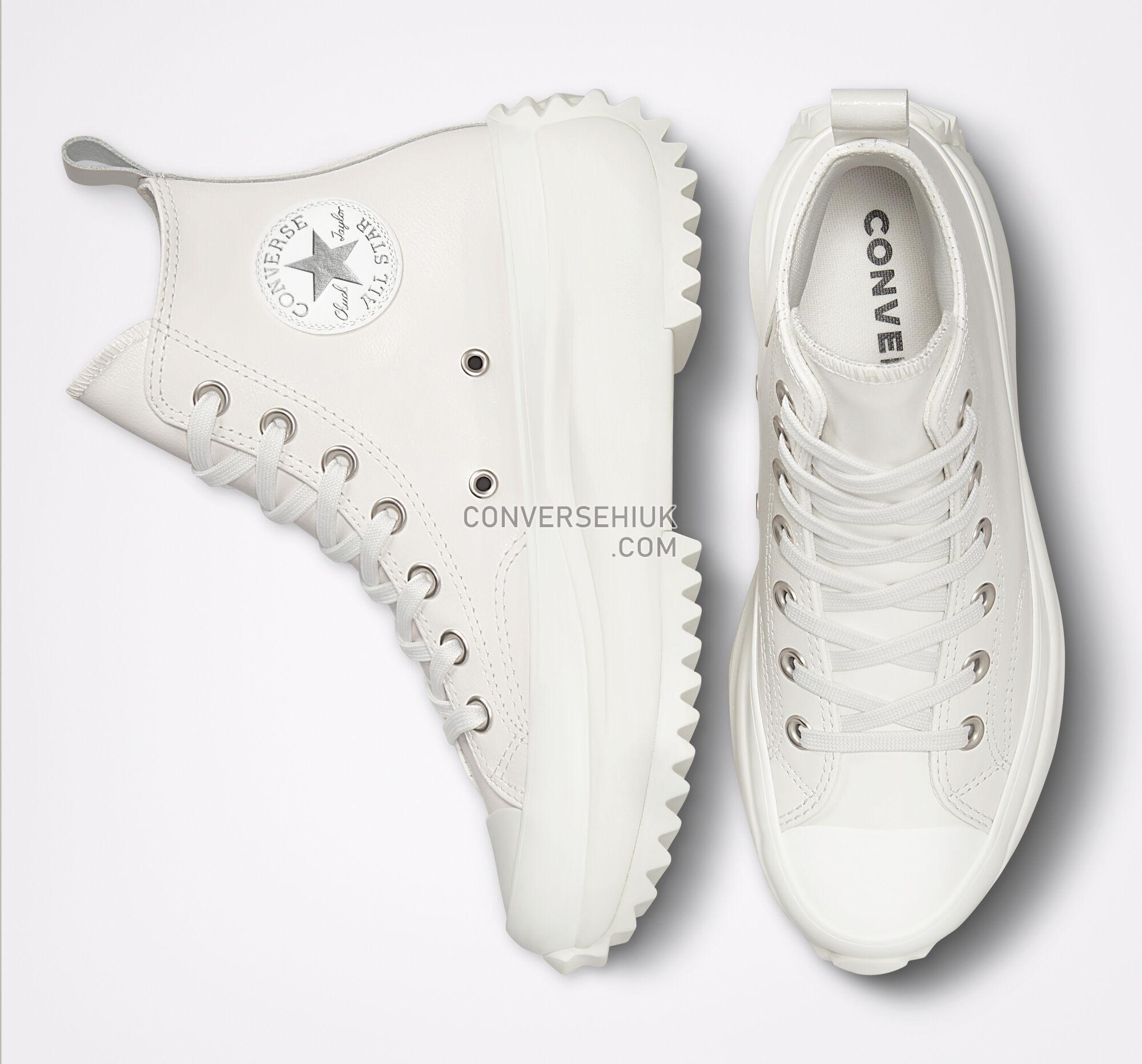 Converse Run Star Hike Platform Iridescent Leather Vintage White/Pure Silver A03714C Shoes