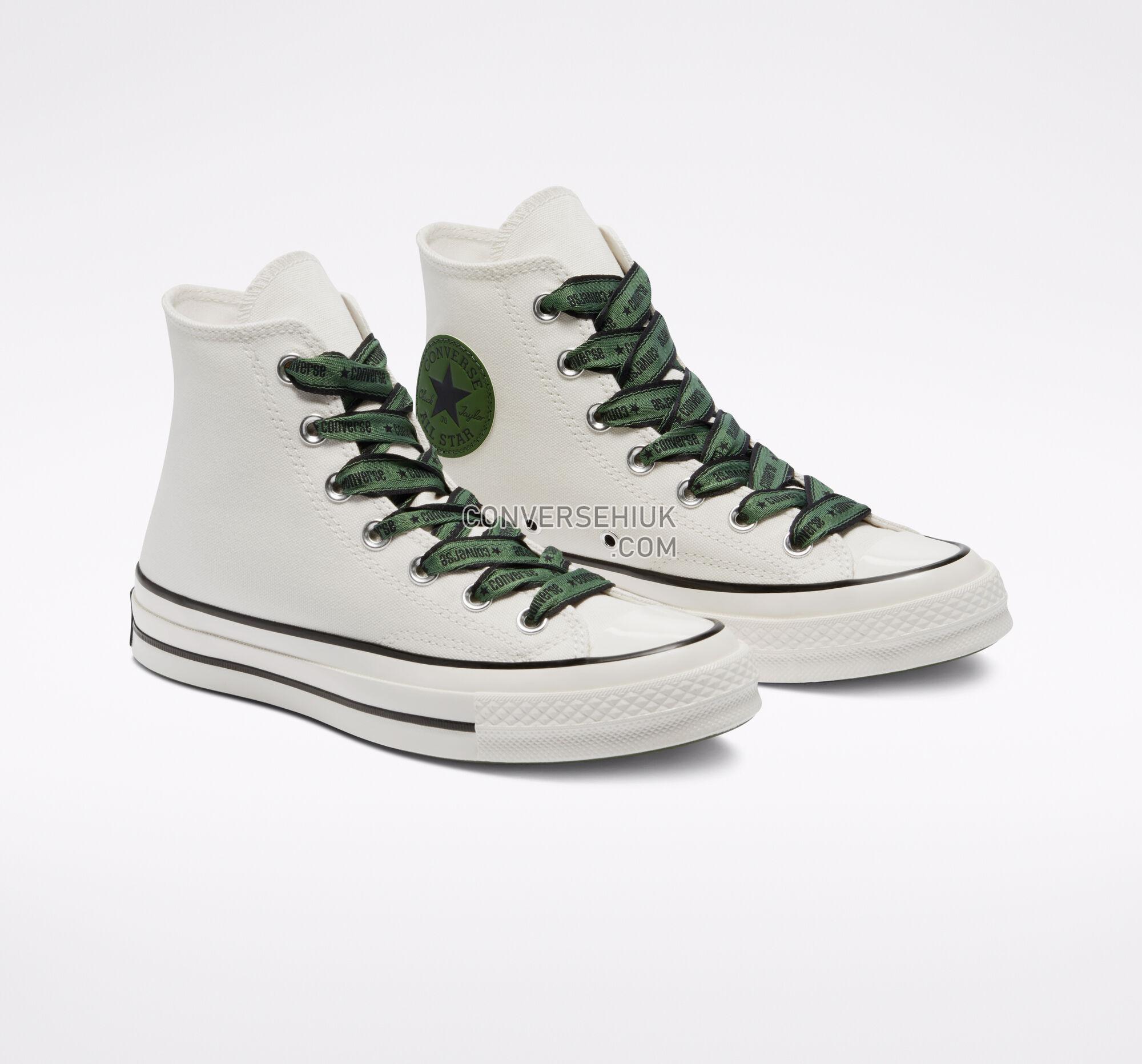 Converse Chuck 70 Wordmark Ribbon Laces Egret/Treeline/Black A01802C Shoes