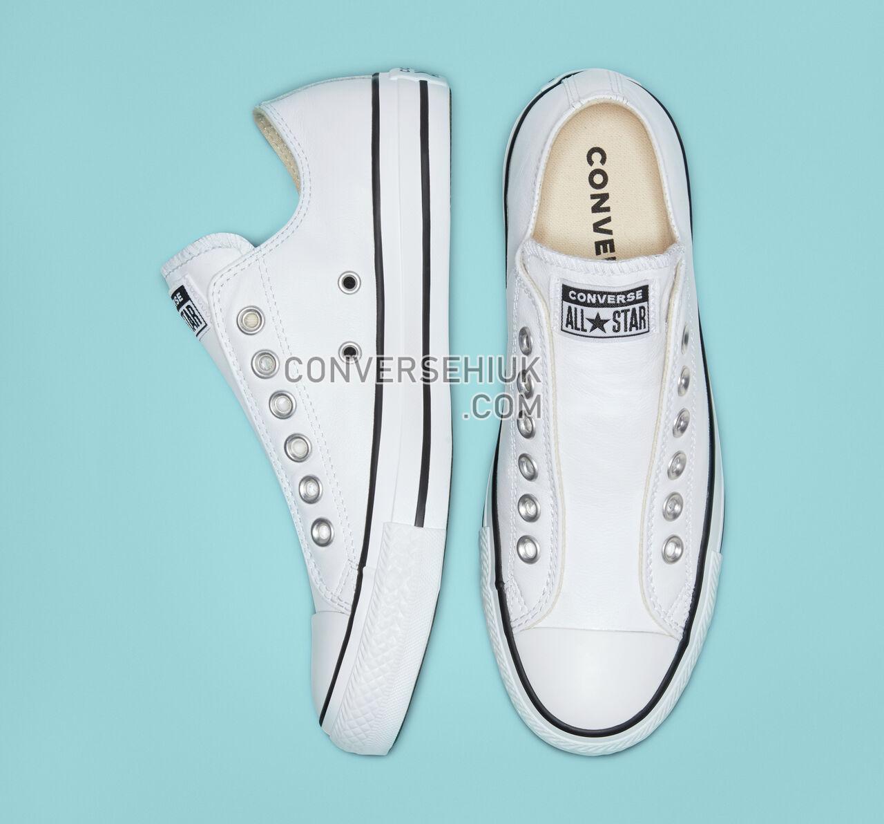 Converse Chuck Taylor All Star Leather Slip White/White/Black 164975C Shoes