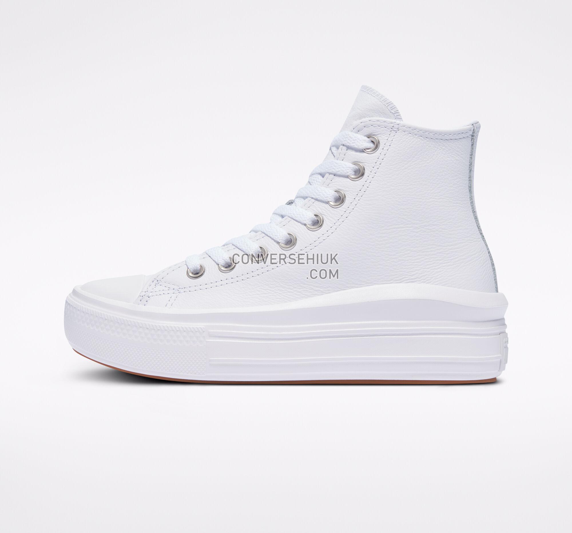 Converse Chuck Taylor All Star Move Platform Leather White/White/White 572279C Shoes