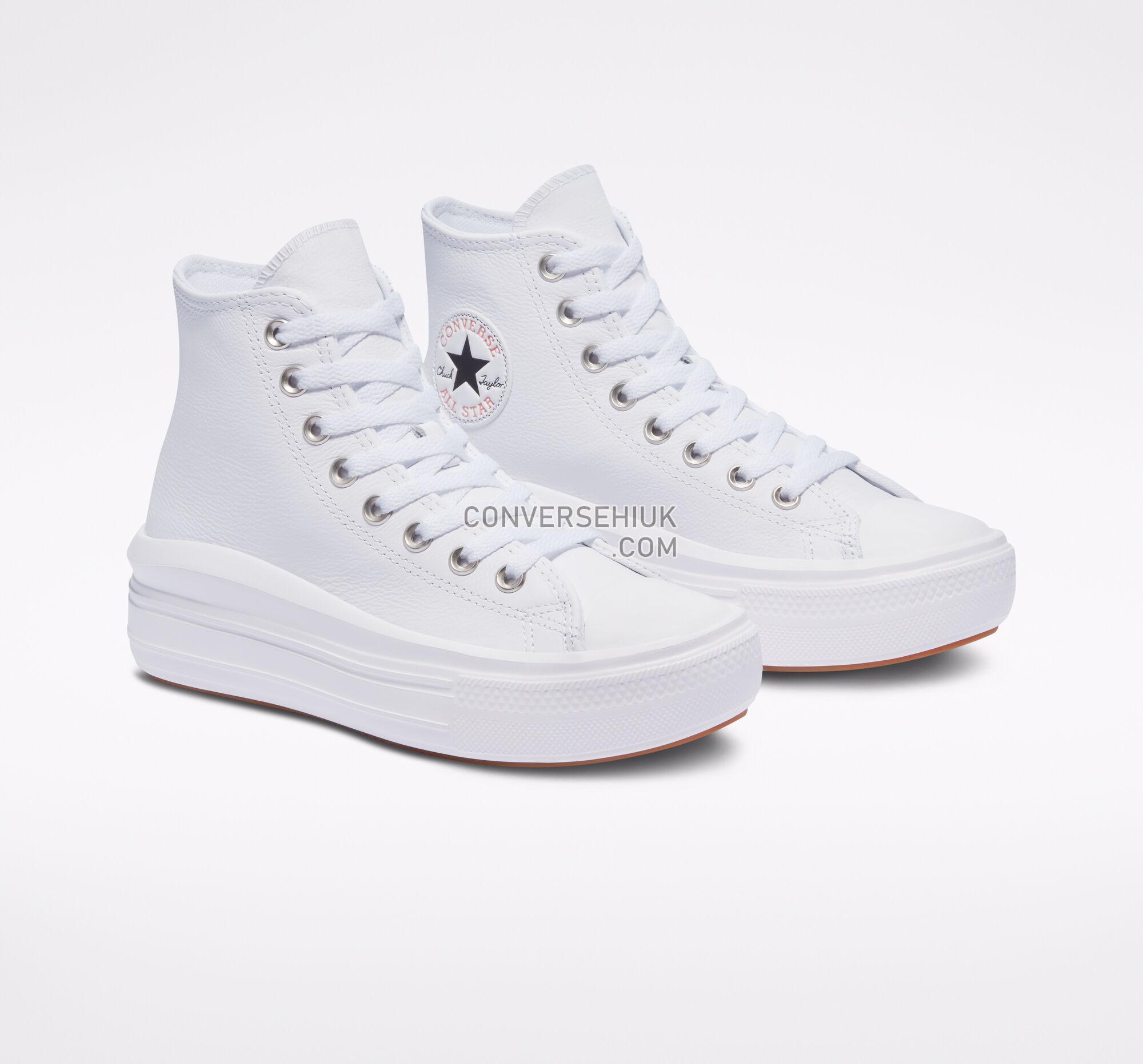 Converse Chuck Taylor All Star Move Platform Leather White/White/White 572279C Shoes