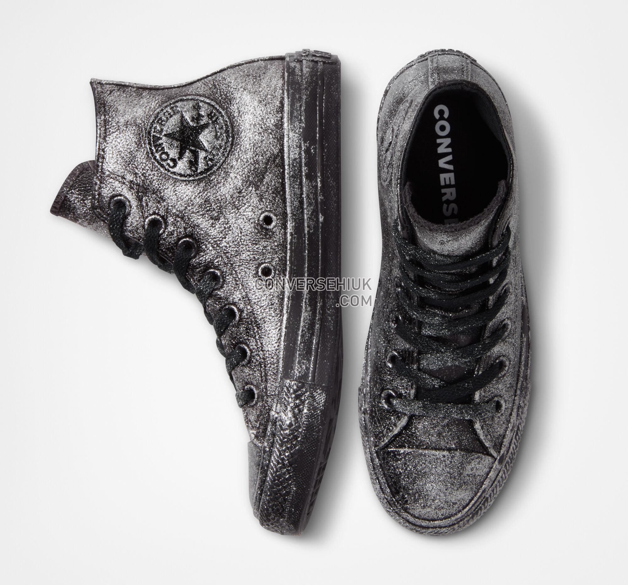 Converse Chuck Taylor All Star Luxe Leather Black Glitter A05086C Shoes