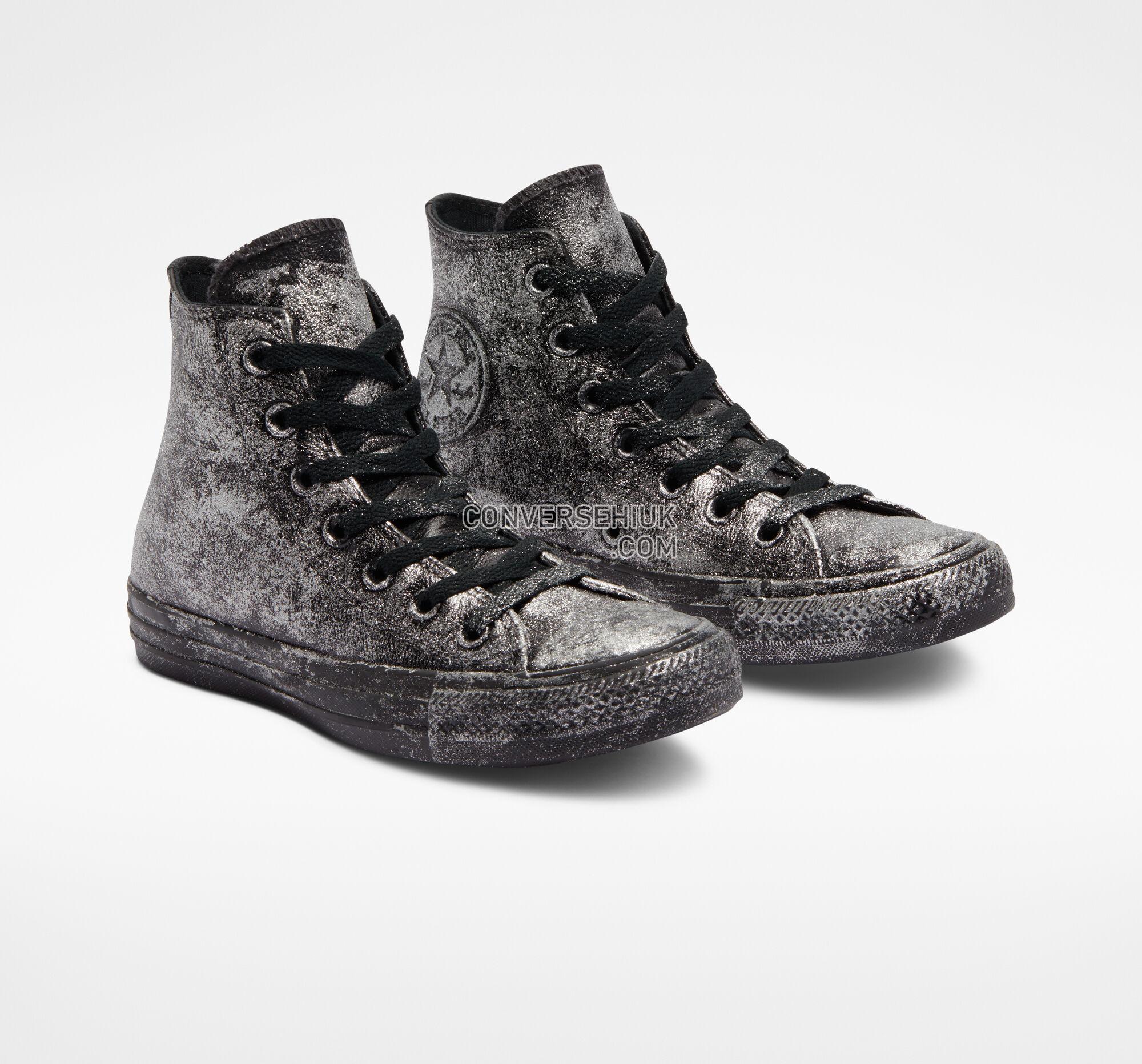 Converse Chuck Taylor All Star Luxe Leather Black Glitter A05086C Shoes