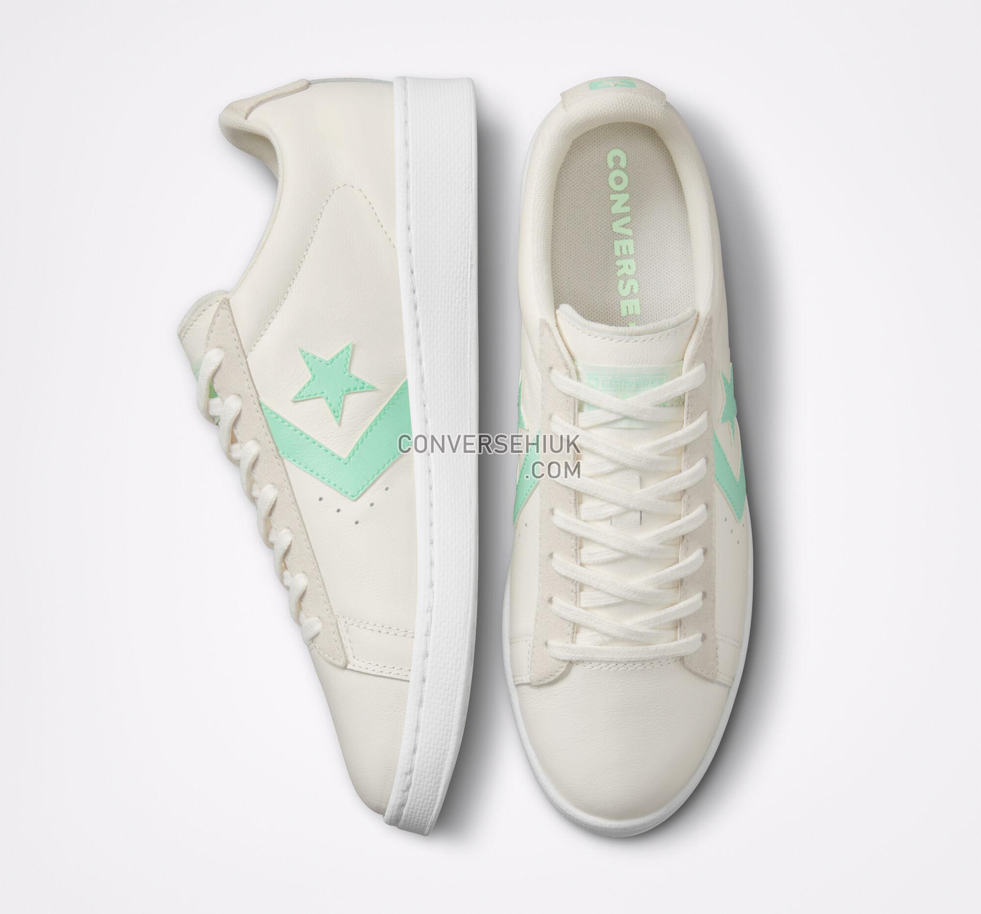 Converse Pro Leather Seasonal Color Egret/Prism Green/White A02525C Shoes