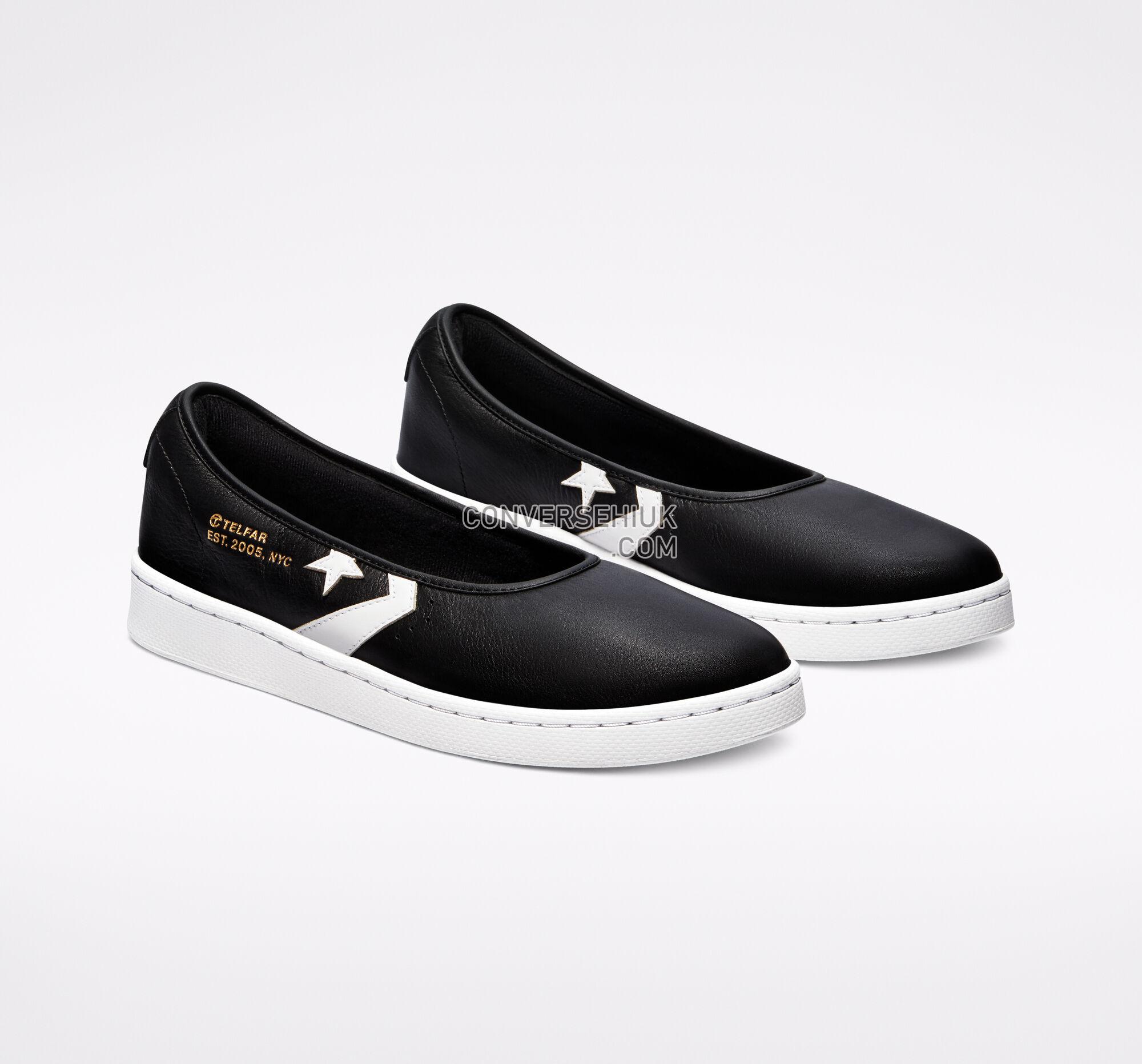 Converse x TELFAR Pro Leather Slip-On Black/White/Gold 172322C Shoes