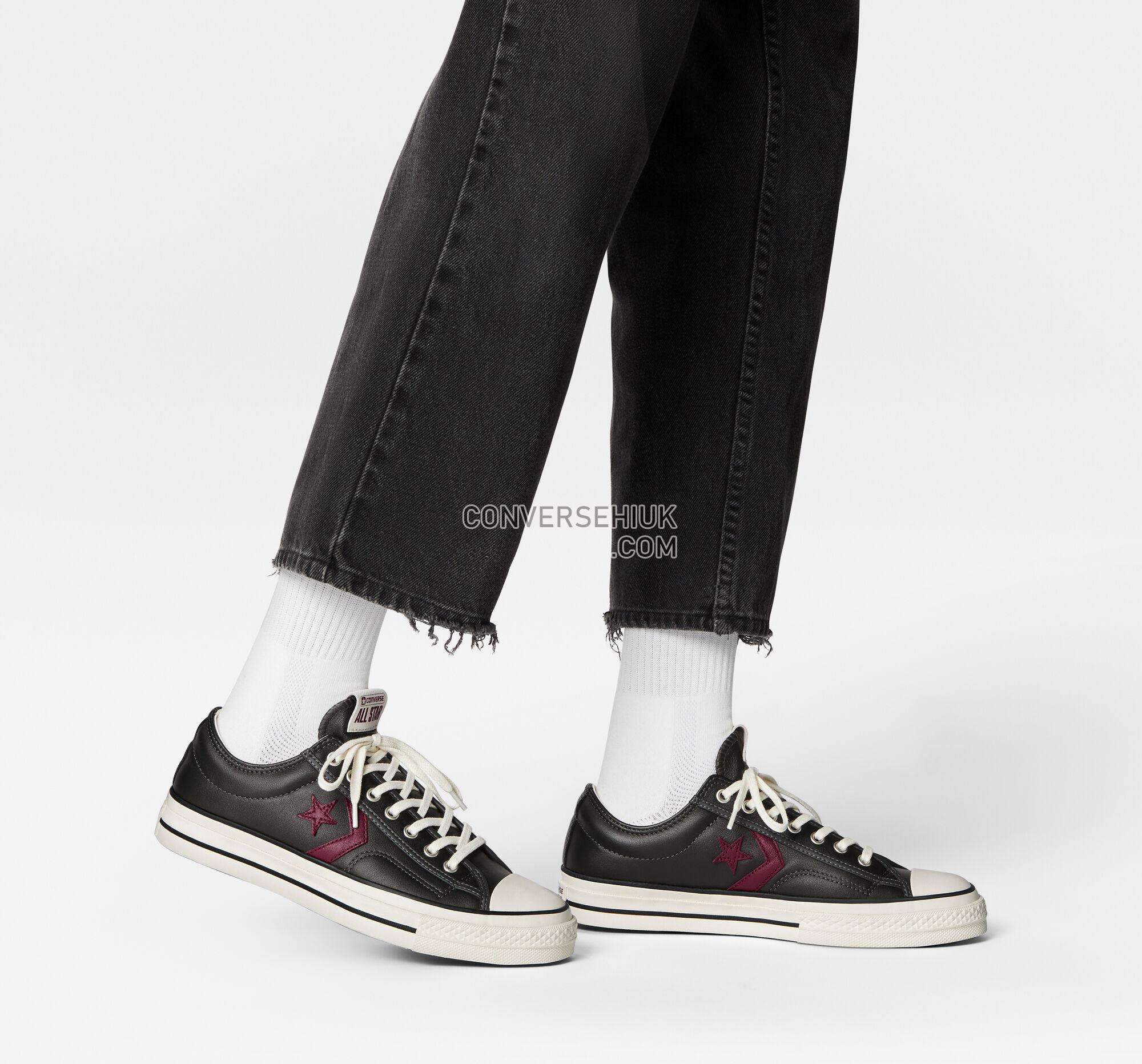 Converse Star Player 76 Leather Almost Black/Dark Beetroot A04249C Shoes