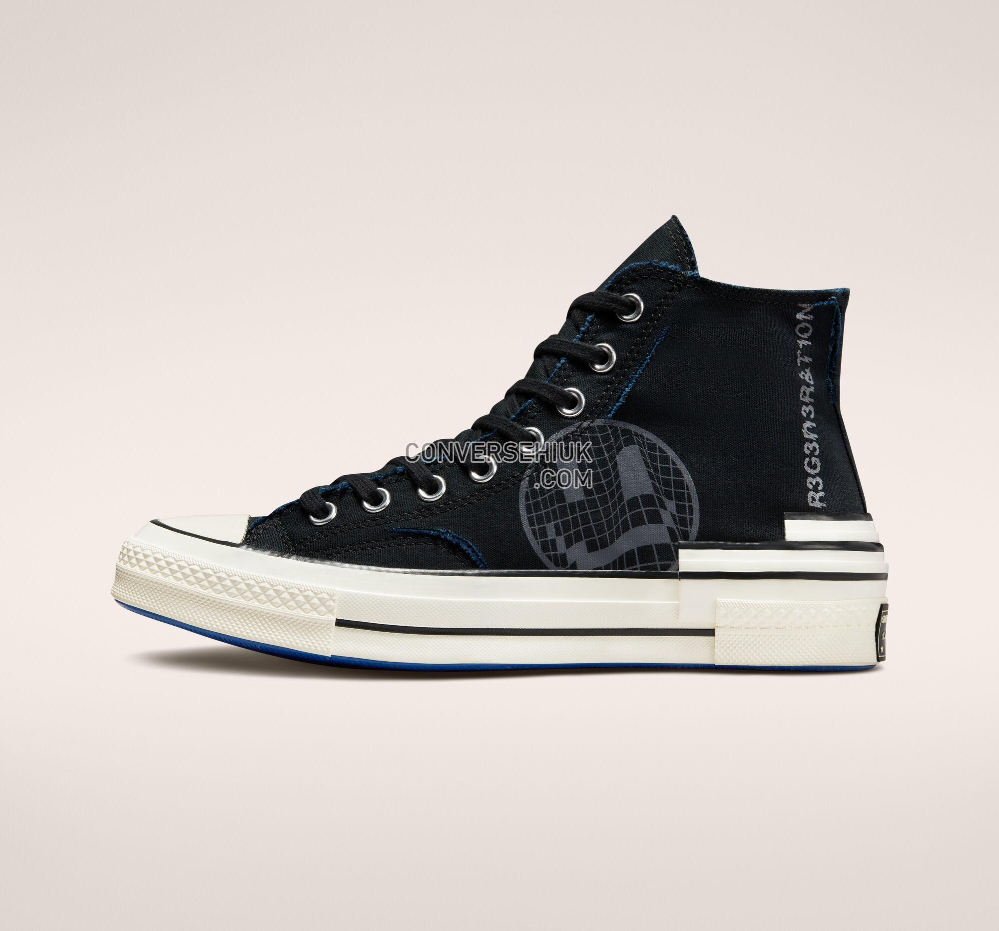 Converse Chuck 70 Hacked Heel Tear Away Black/Iron Grey/Blue A02407C Shoes