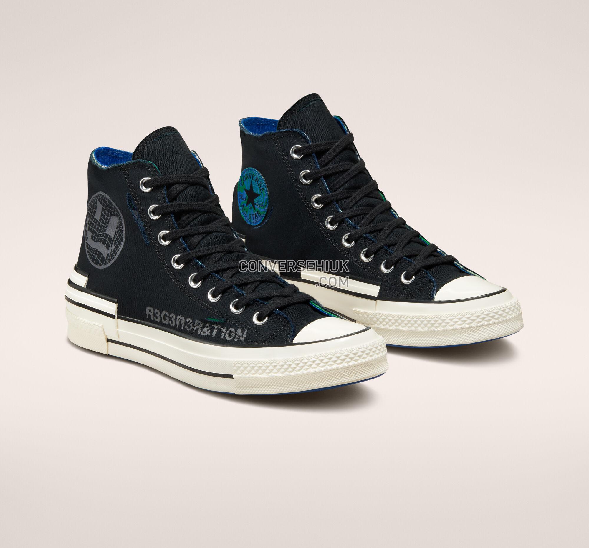 Converse Chuck 70 Hacked Heel Tear Away Black/Iron Grey/Blue A02407C Shoes