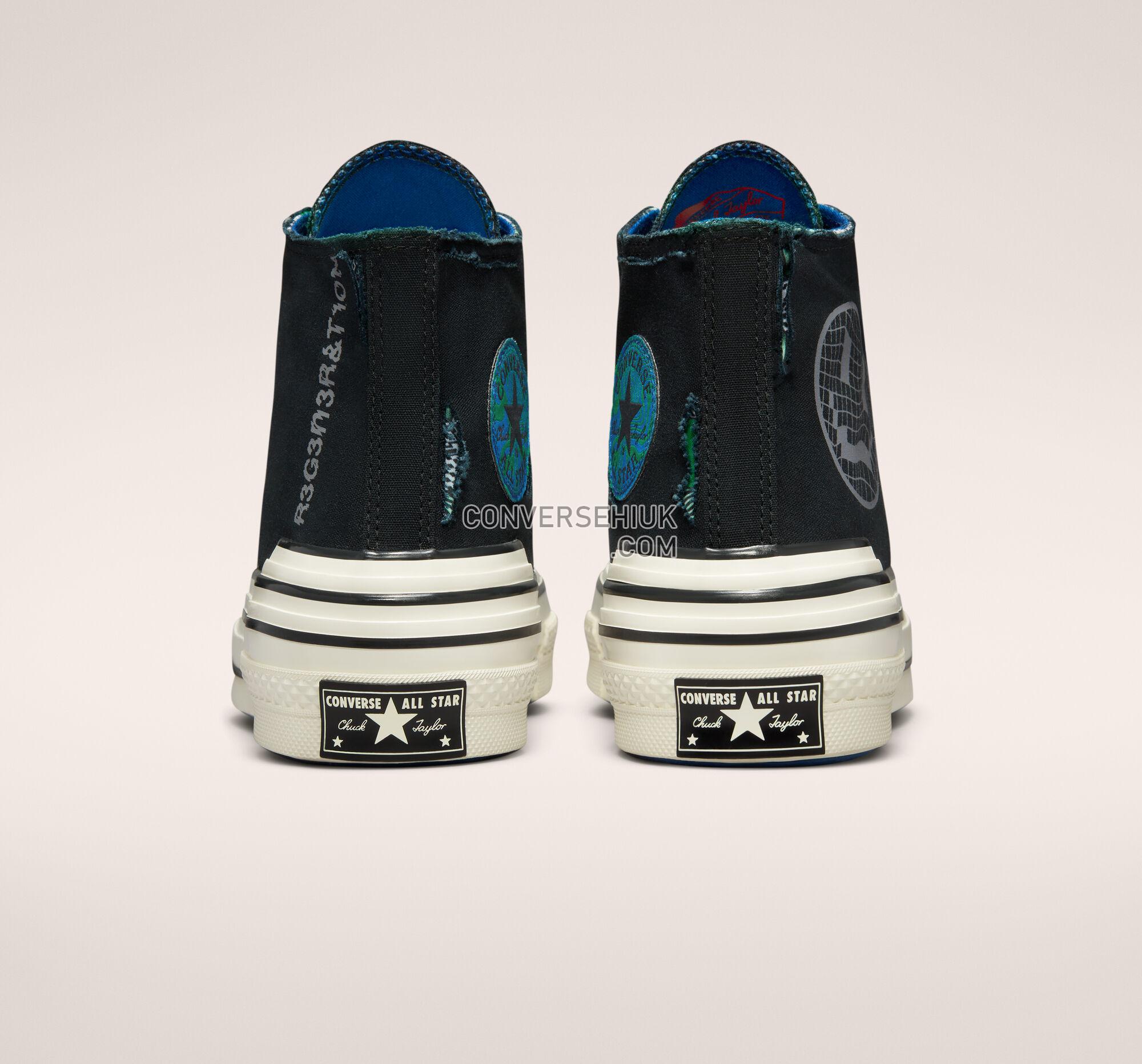 Converse Chuck 70 Hacked Heel Tear Away Black/Iron Grey/Blue A02407C Shoes