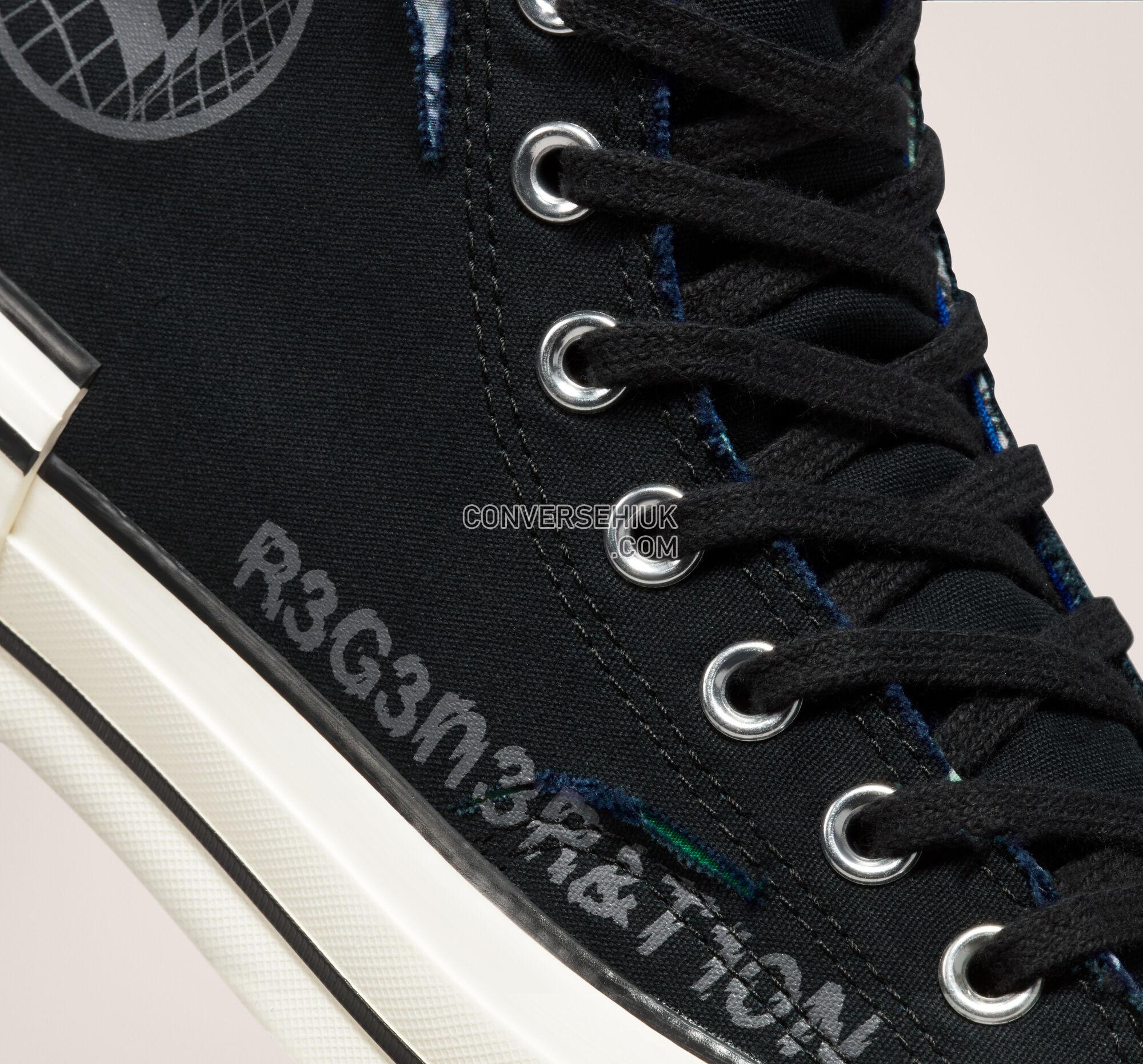 Converse Chuck 70 Hacked Heel Tear Away Black/Iron Grey/Blue A02407C Shoes