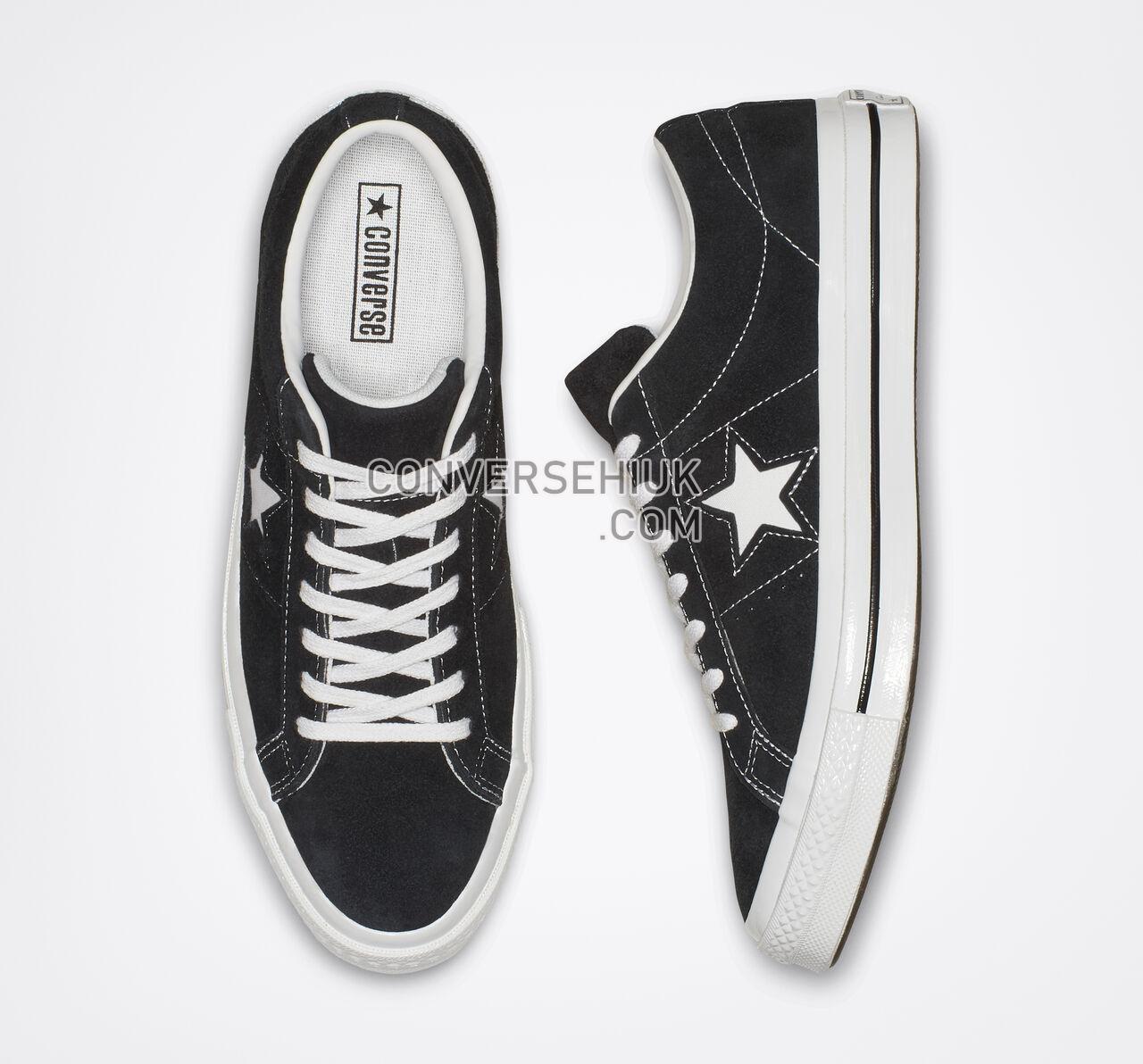 Converse One Star Vintage Suede Low Top Black/White/White 158369C Shoes