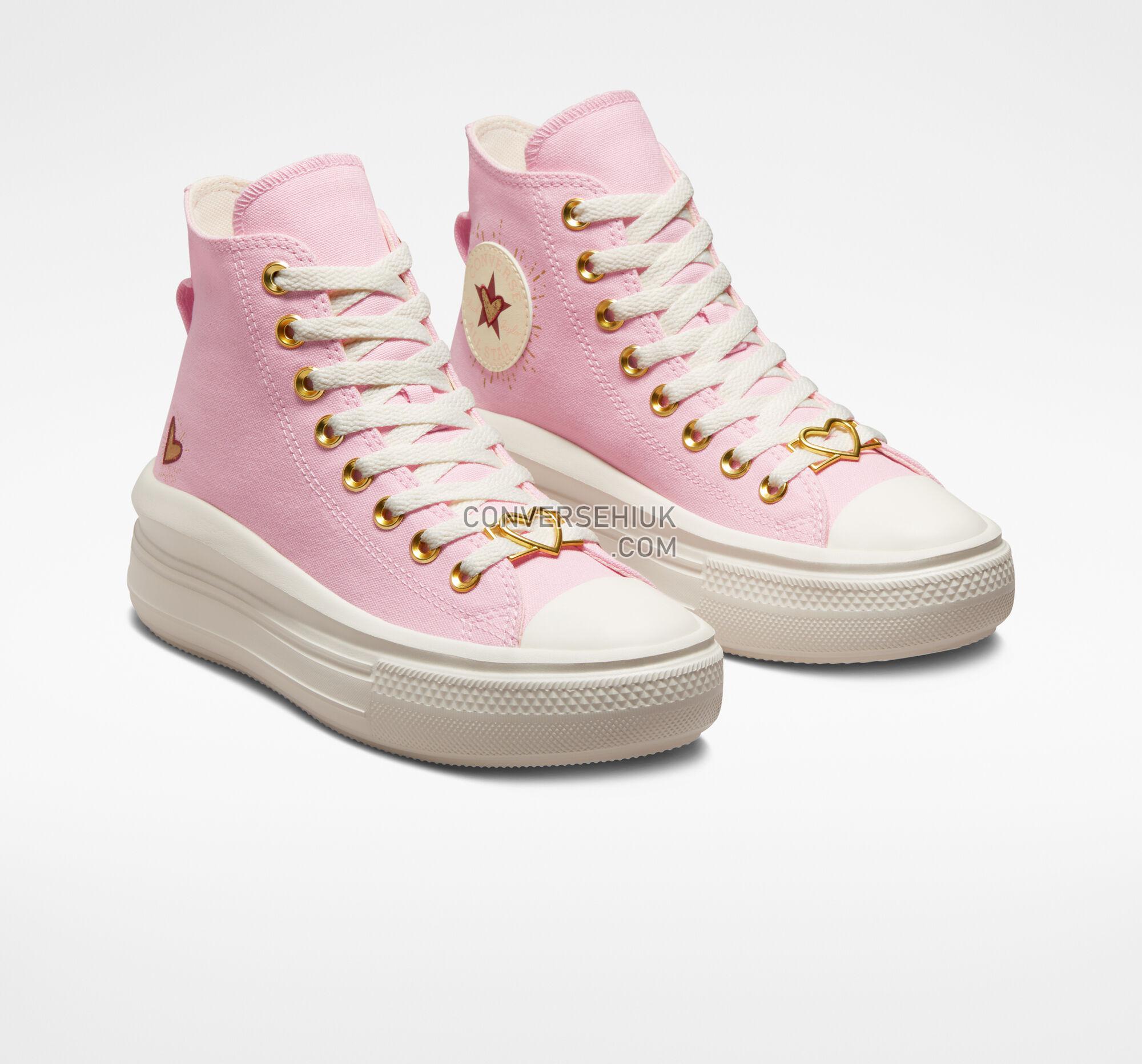 Converse Chuck Taylor All Star Move Platform Hearts Sunrise Pink/Egret A05140C Shoes