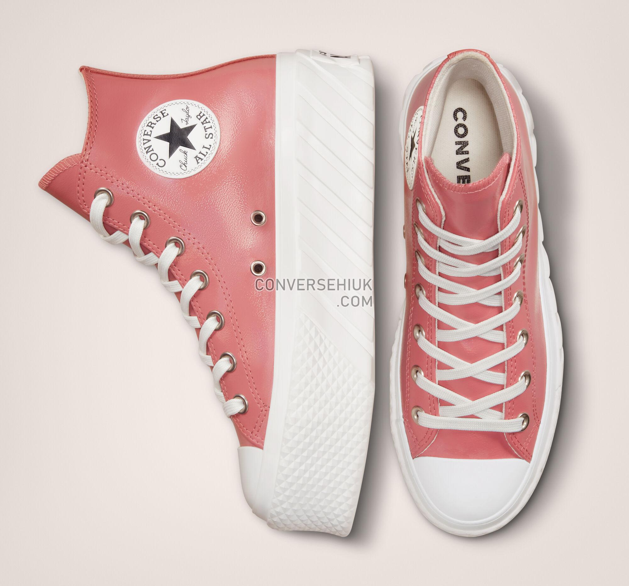 Converse Chuck Taylor All Star Lift 2X Platform Iridescent Leather Madder Pink/Vintage White A03715C Shoes