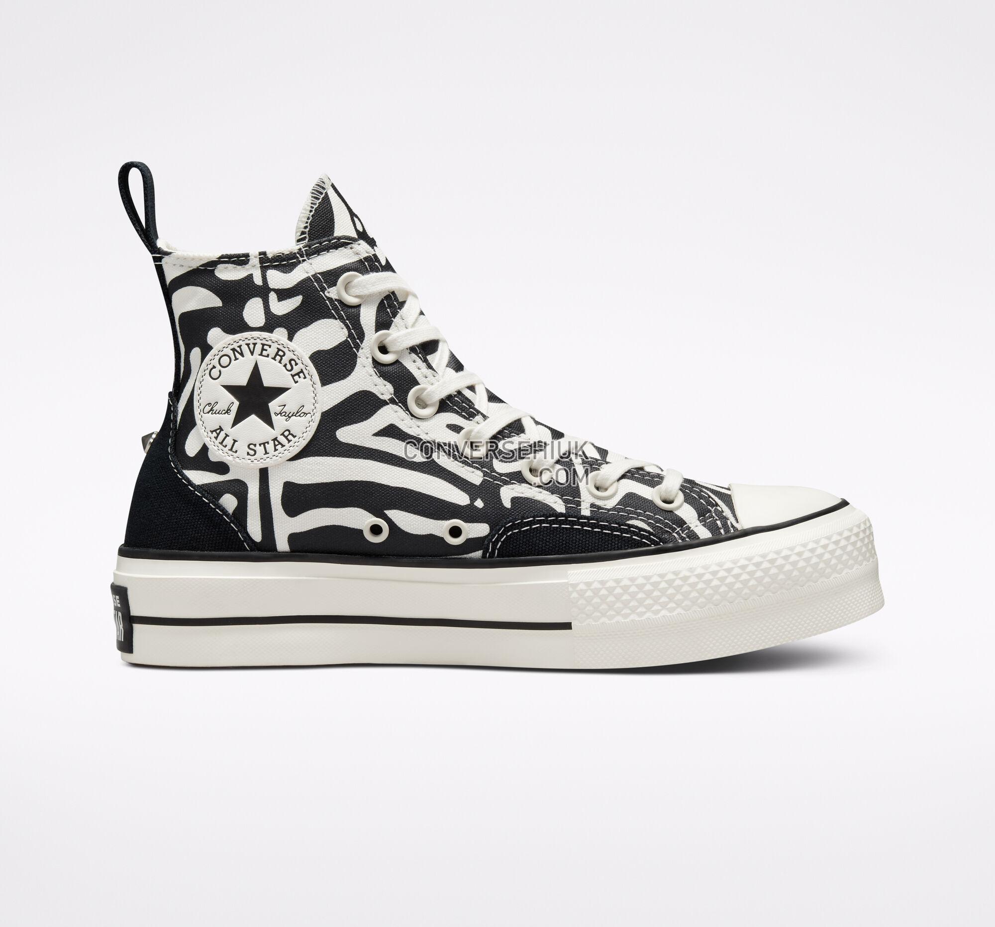 Converse Chuck Taylor All Star Lift Platform Animal Mix Black/Egret/Egret A03713C Shoes