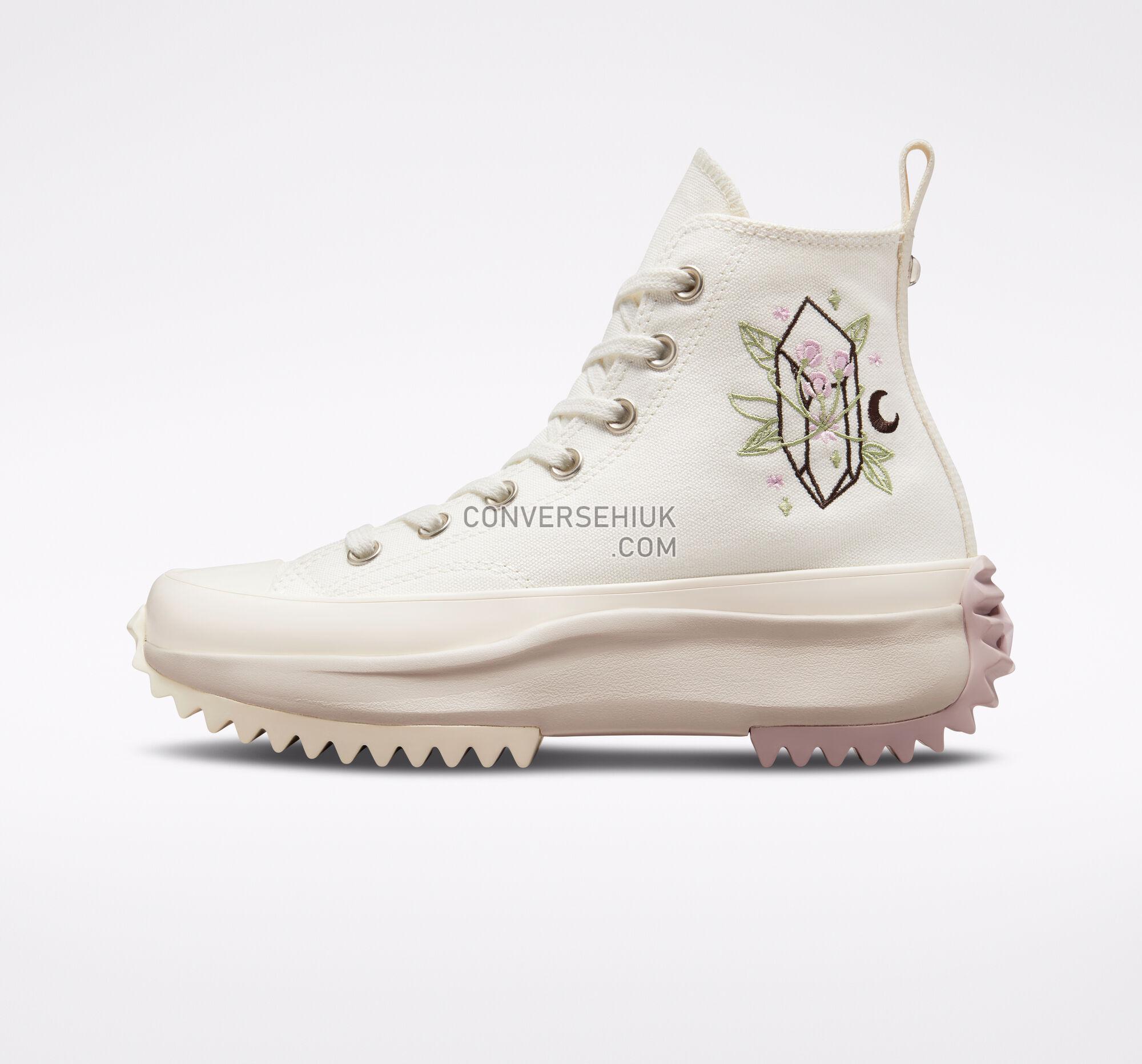 Converse Run Star Hike Platform Embroidered Crystals Vintage White/Stone Mauve A03737C Shoes