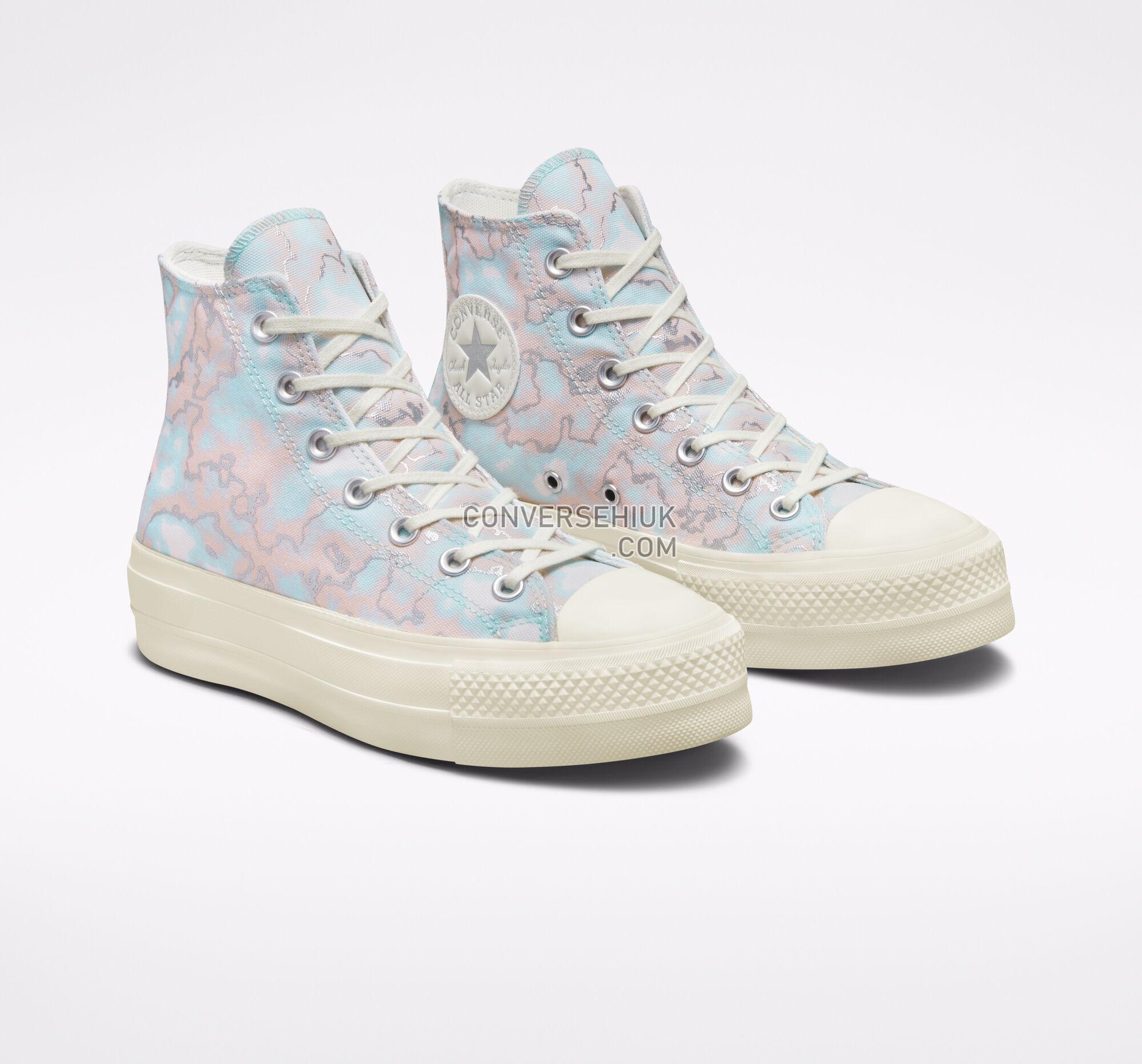 Converse Chuck Taylor All Star Lift Platform Marble Light Dew/Egret/Silver A02033C Shoes