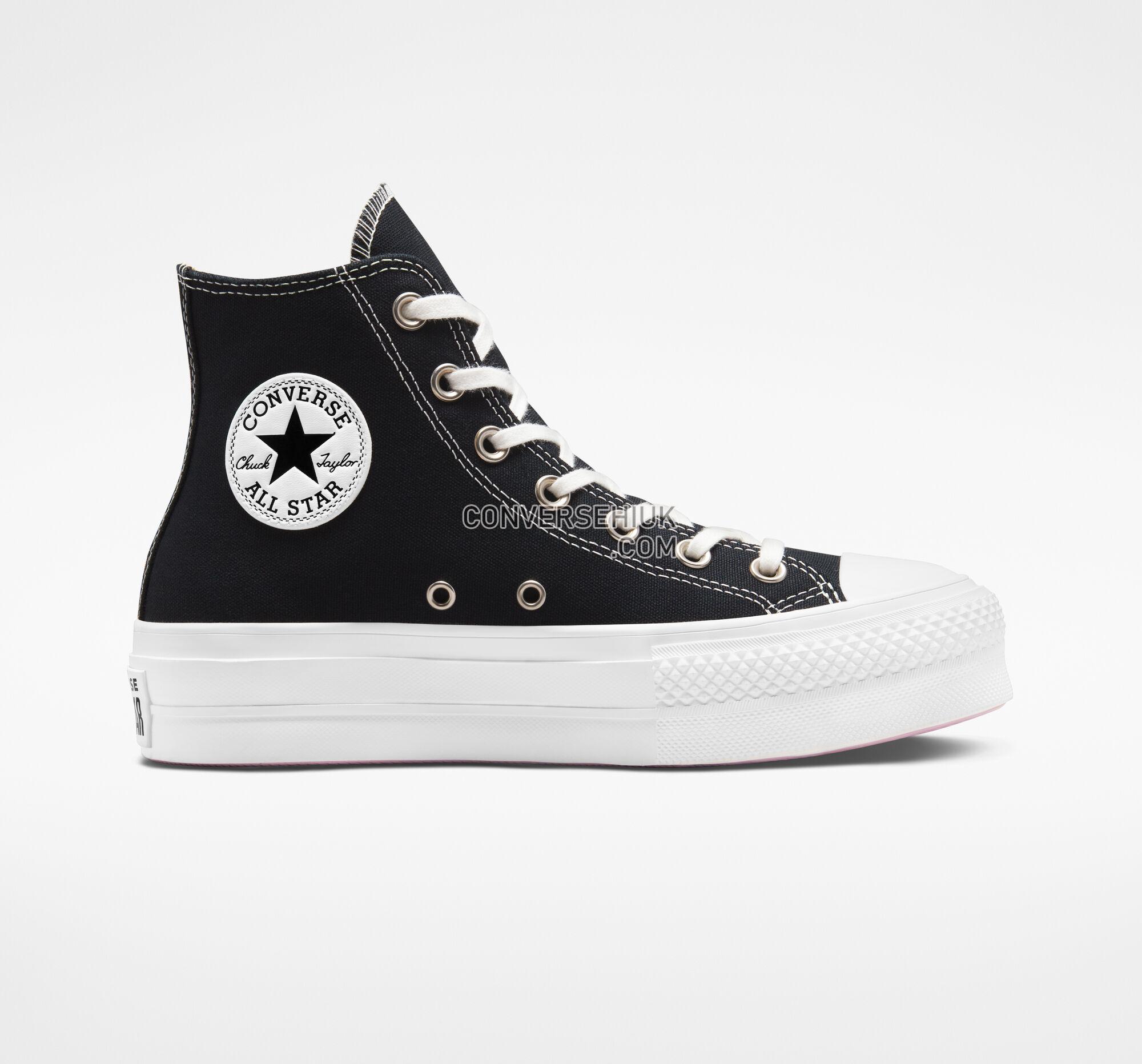 Converse Chuck Taylor All Star Lift Platform Embroidered Crystals Black/Wintage White A03739C Shoes